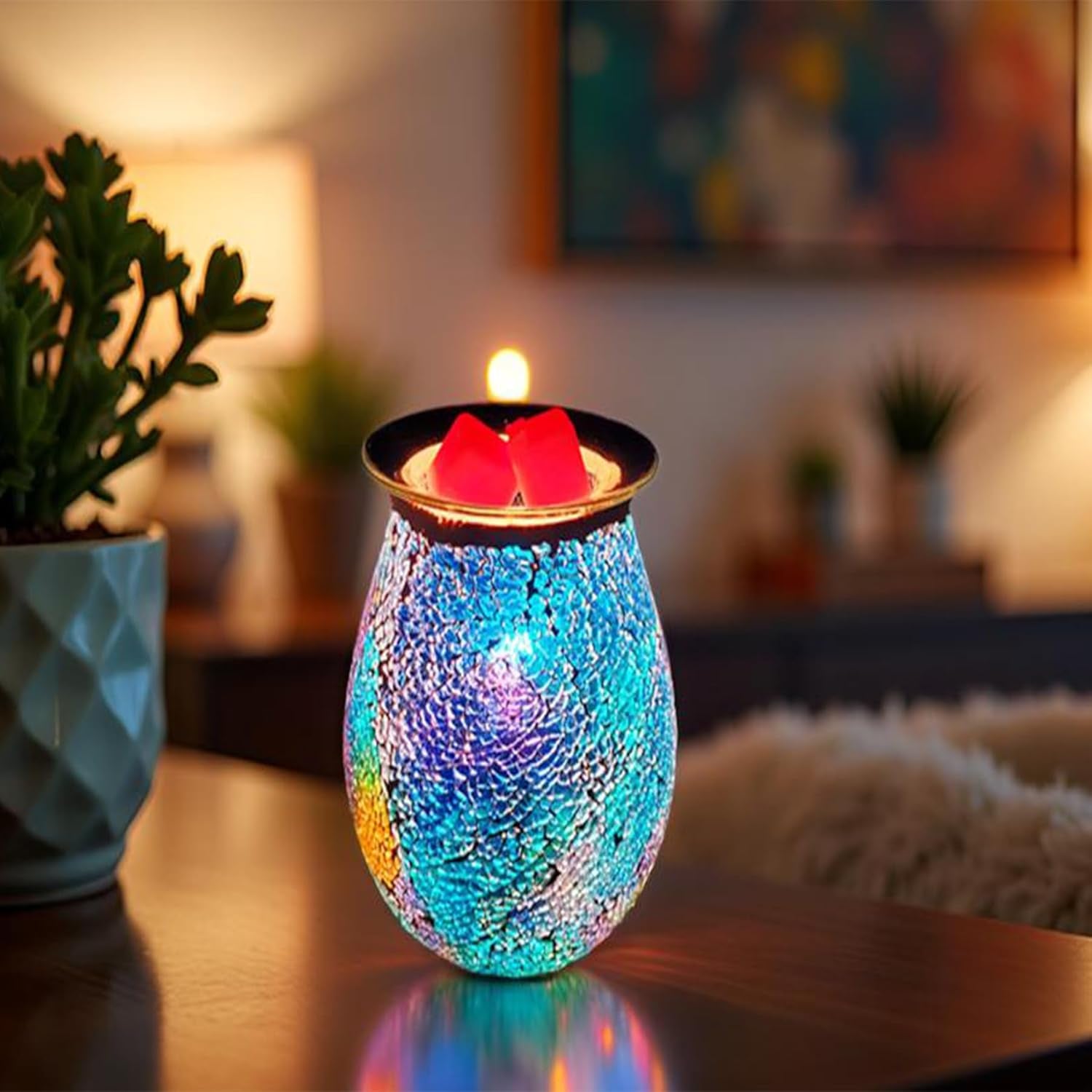 Wax Melt Warmer,Electric Wax Warmer for Scented Wax,Glass Wax Burner Birthday Gift for Her Mom,Fragrance Oil Burner Warmer for Home Office Wedding Birthday Gifts for Girl Sister Women Grandma