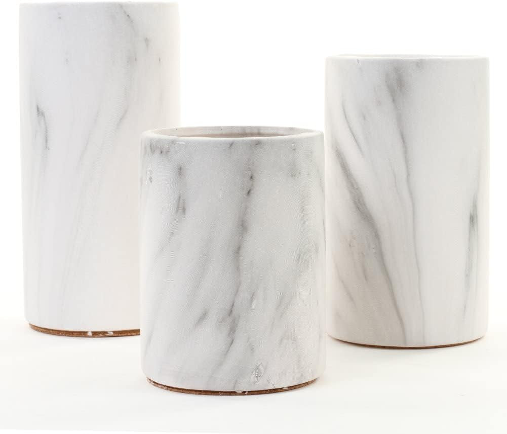 Marble Cylinder Vase Set