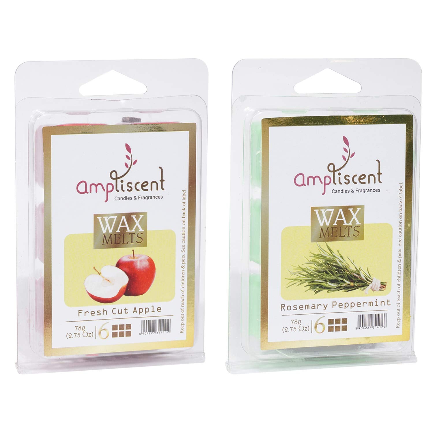 Wax Melts - Rosemary Peppermint and Fresh Cut Apple - Set of 2 (2.5 Oz)