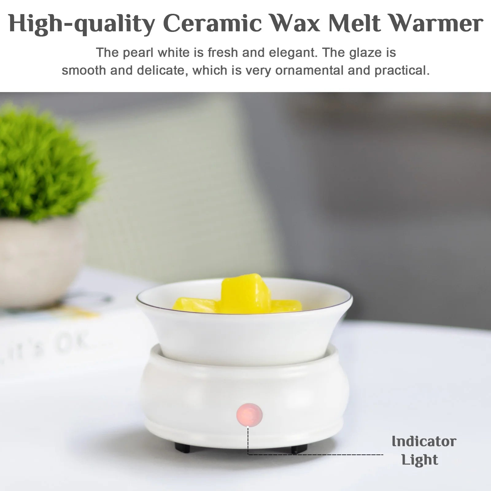 Wax Melt Warmer Burner Electric Scented Candle Wax Warmer, 3-In-1 Scented Wax Fragrance Melter for Home Office Bedroom Living Room Décor, White