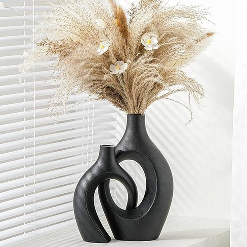 Black Cathedral Vase Duo