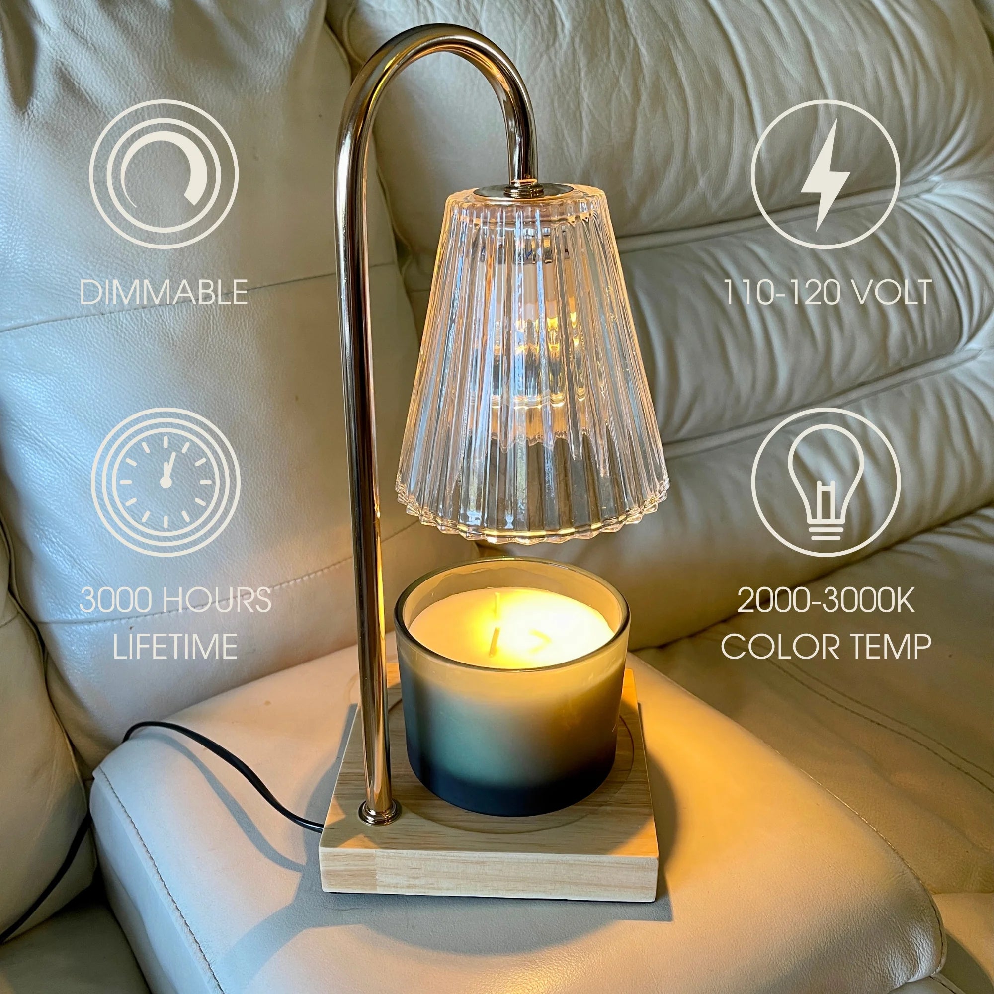 Electric Candle Warmer Lamp Adjustable Wax Melter Light for Jar Candles with Timer and Dimmer Wax Warmer Lamp for Home Decor