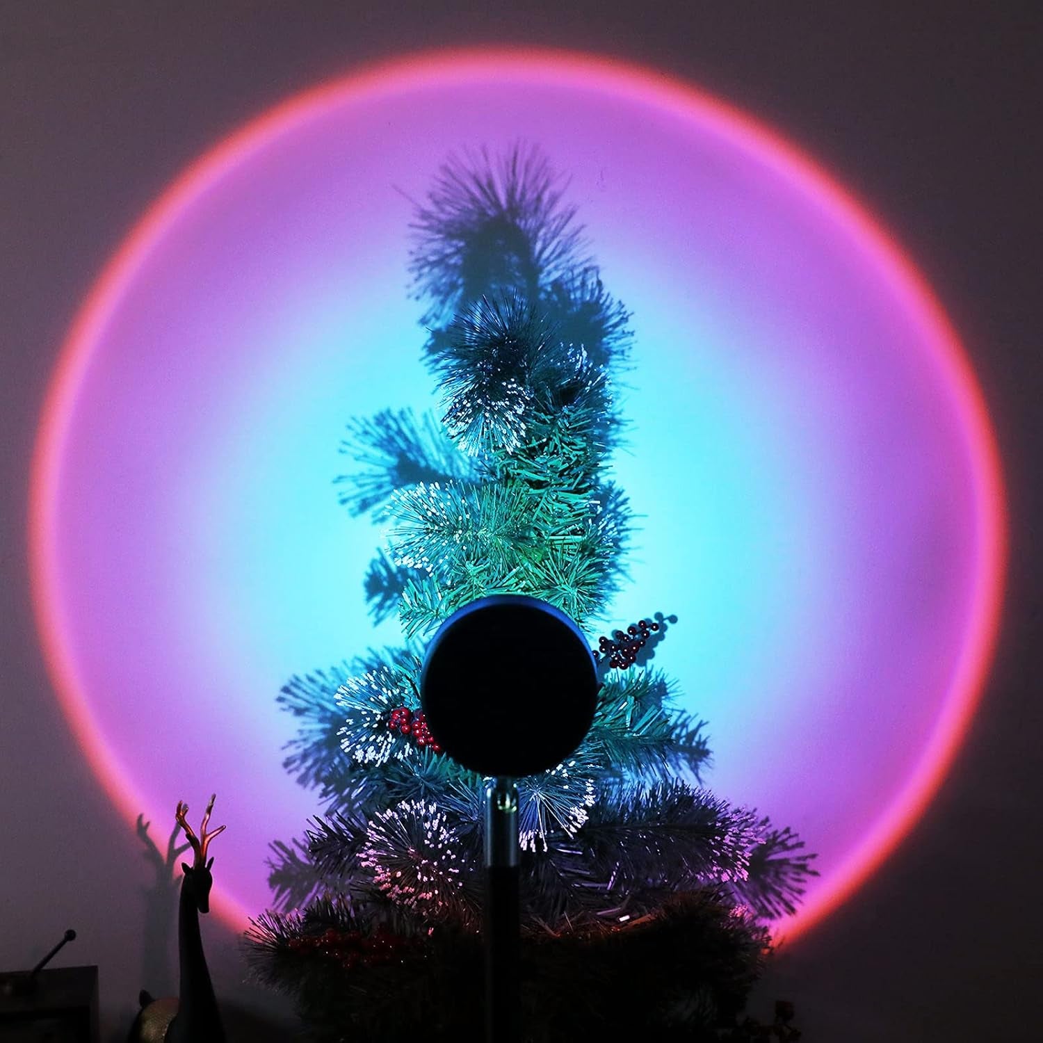 Sunset Lamp Night Light Projector Led Lamp, Romantic Visual Mood Lighting Lamp,For Selfie Party Vlog Background Bedroom Restaurant Decor Live Stream Photography(Rainbow)