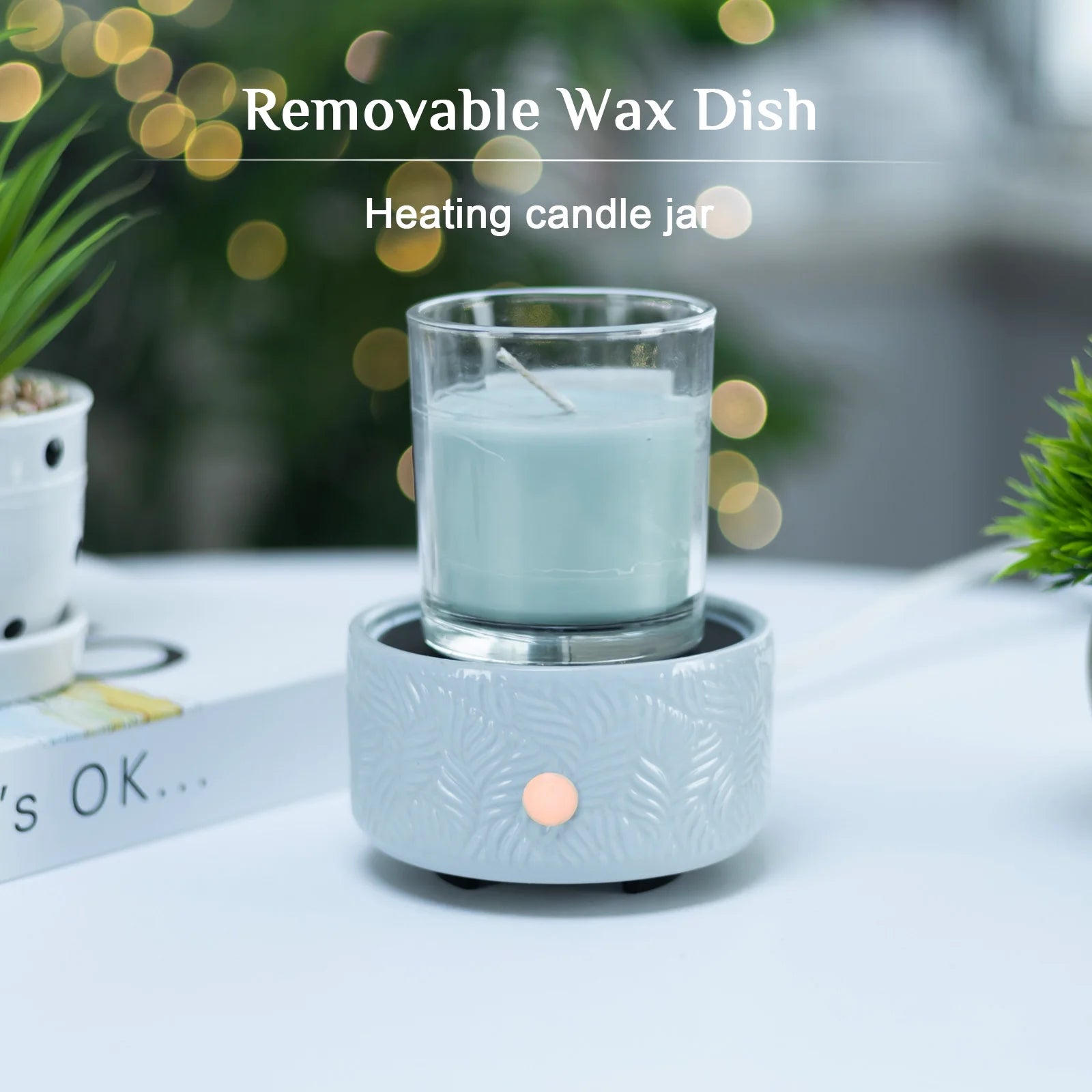 Ceramic Wax Melts Warmer 3-In-1 Electric Candle Wax Burner Fragrance Candle Melt Scented Wax Warmer Burner Gifts for Home Office Perfect Decor and Gift