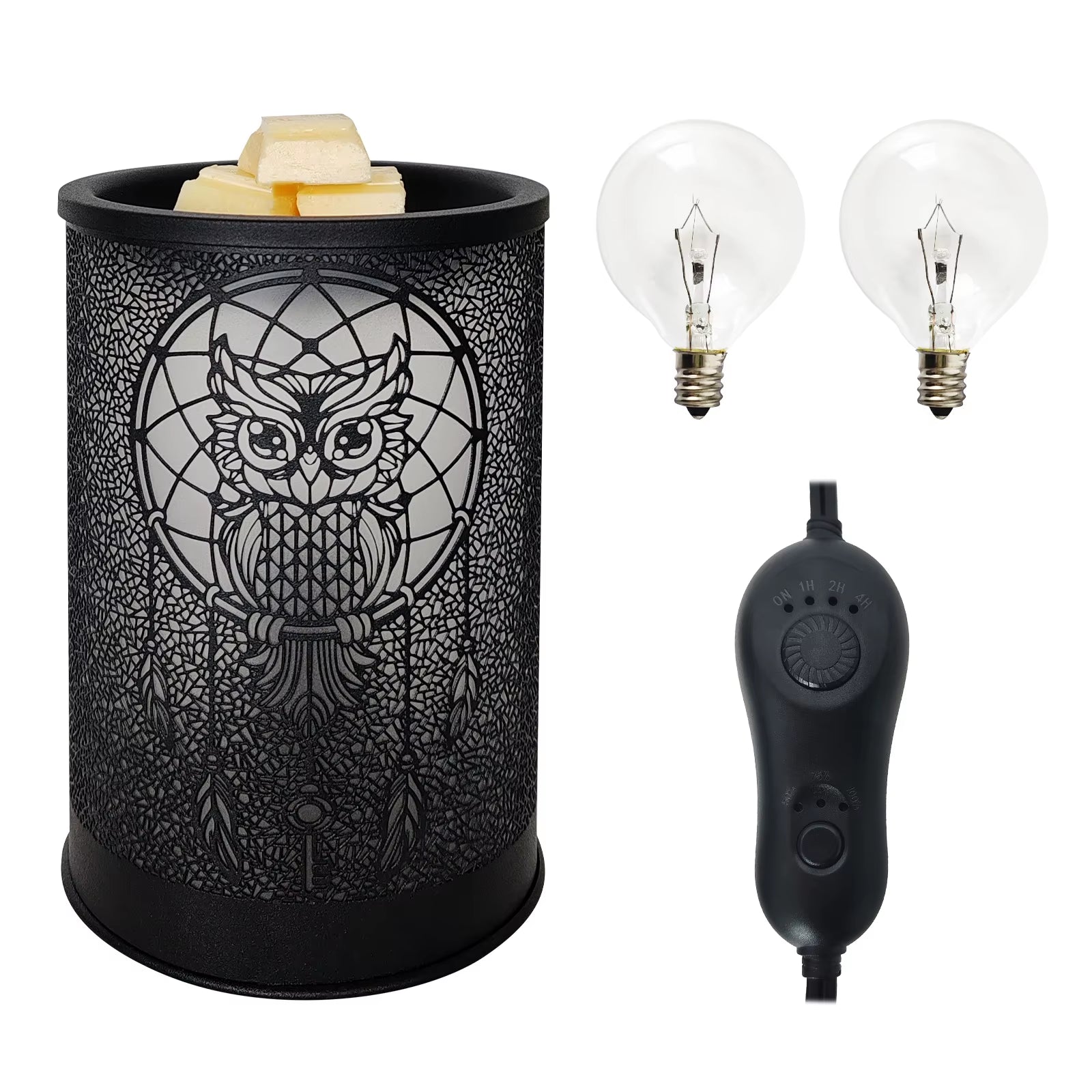 Wax Melt Warmer for Scented Wax Owl Warmer Scented Melter Candle Wax Burner Warmer Fragrance Warmer LED Light Smokeless Wax Melt