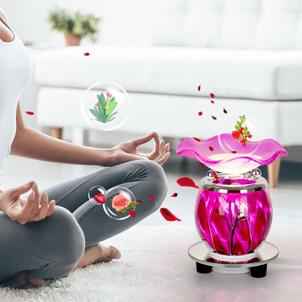 3 in 1 Electric Oil Warmer Scented Warmer Candle Wax Melt Warmer Fragrance Oil Burner(Lw-Purple2)