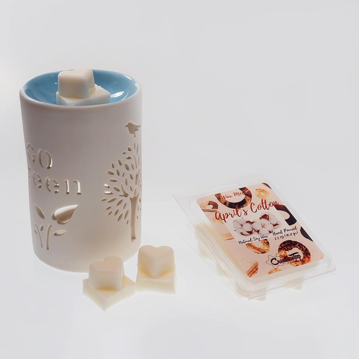 Scented Wax Melts Wax Cubes - Wax Warmer Cubes/Tarts - Soy Wax Air Freshener - Jasmine, Lavender, Bergamot, Pink Encounter, Blue Bell, Strawberry (April'S Cotton)