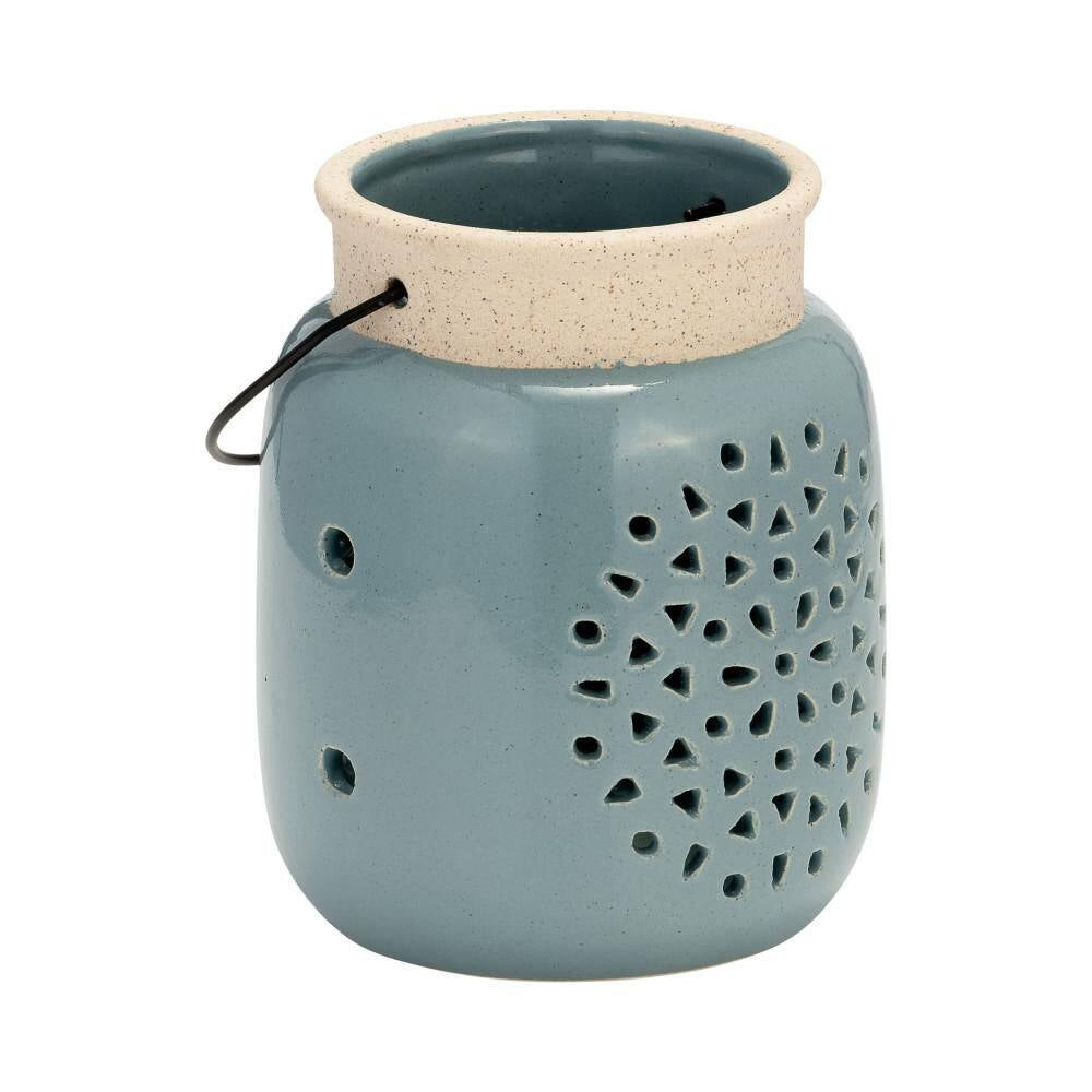 Stoneware Lantern – Blue Smoke