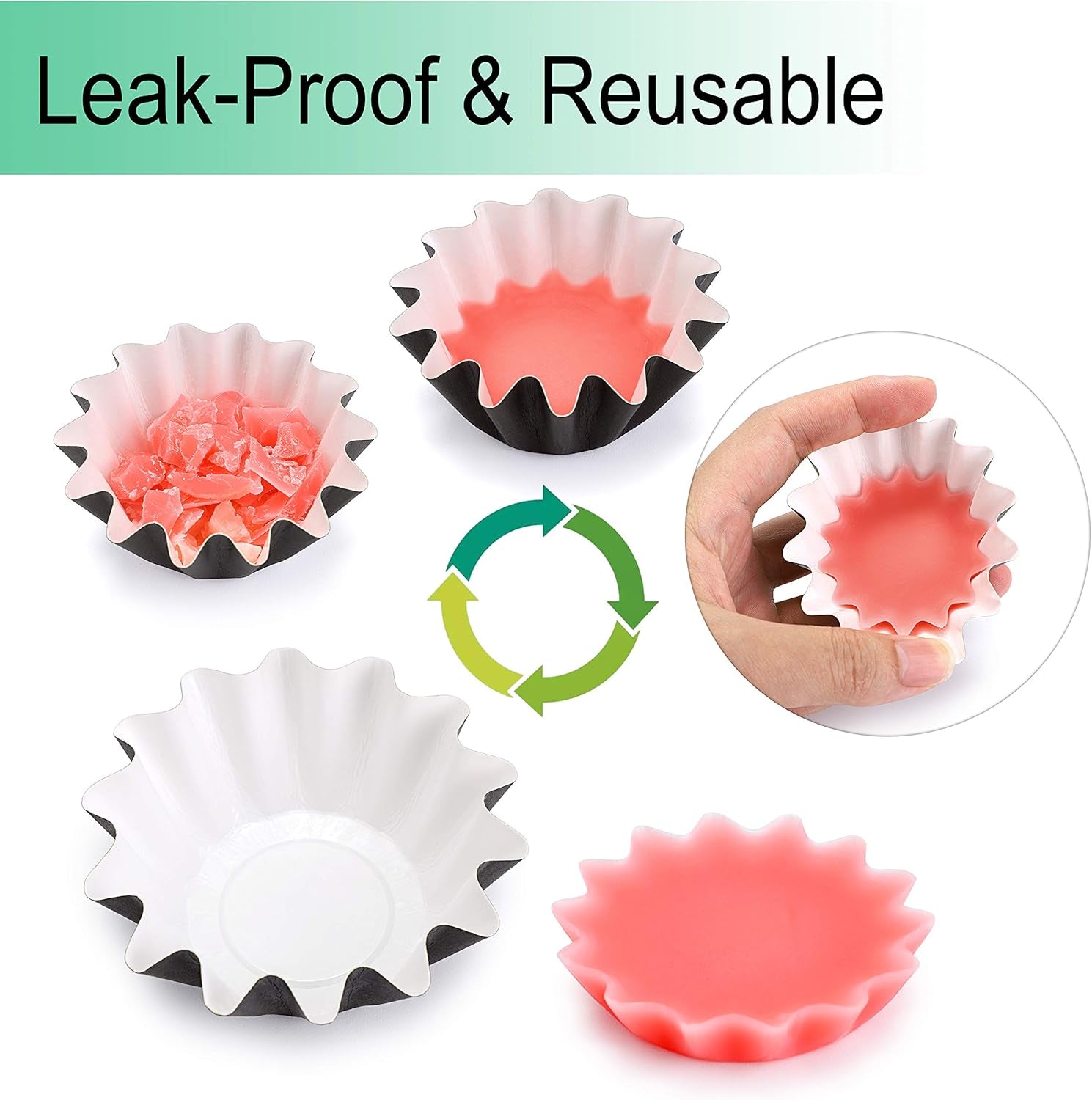 Pack of 100 Reusable Wax Melt Warmer Liners Tray, Leakproof Wax Liners Tray for Electric Wax Warmers, Plug in Warmers, Candle Warmer, Wax Melter and Wax Burner