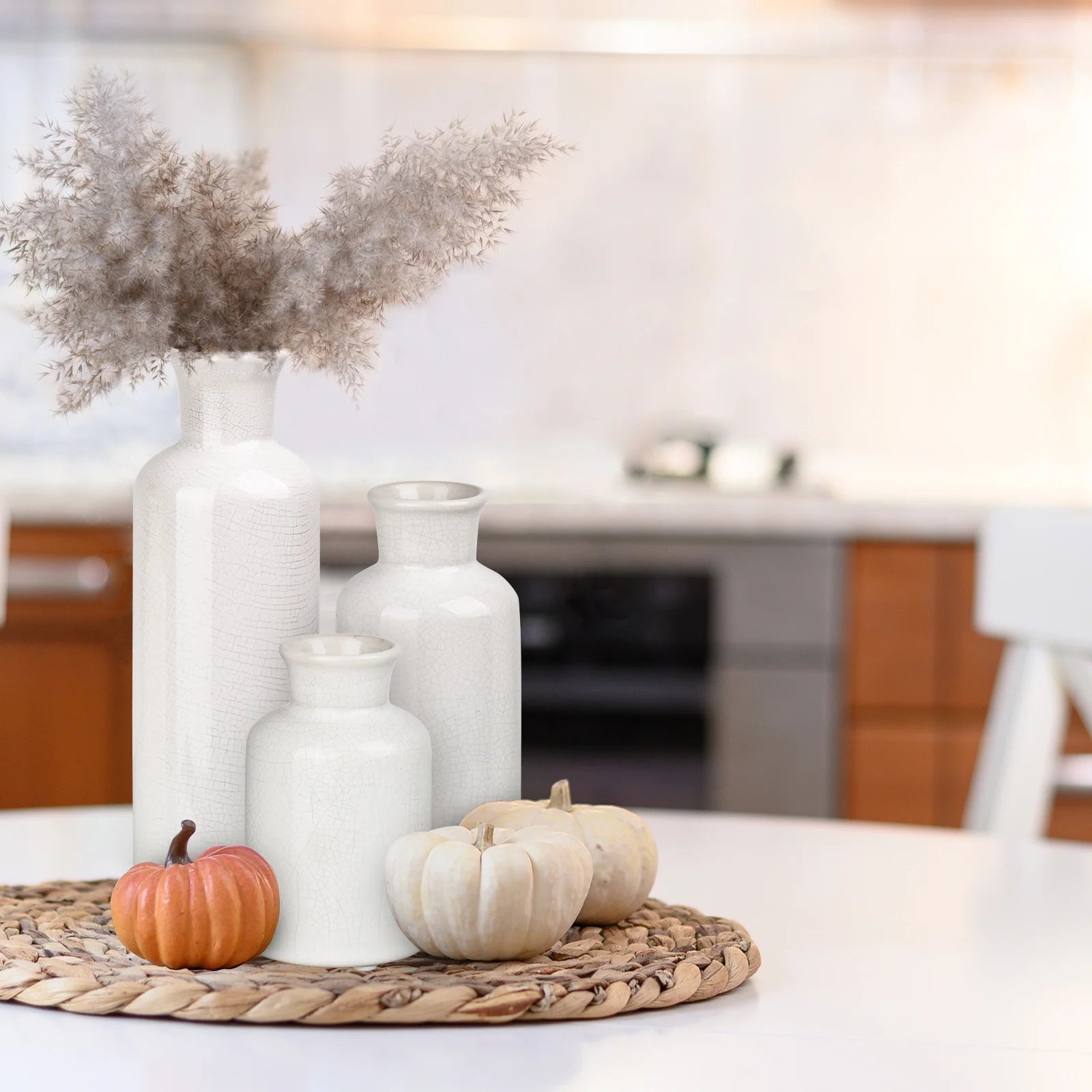 Crackled Bloom Glass Vase