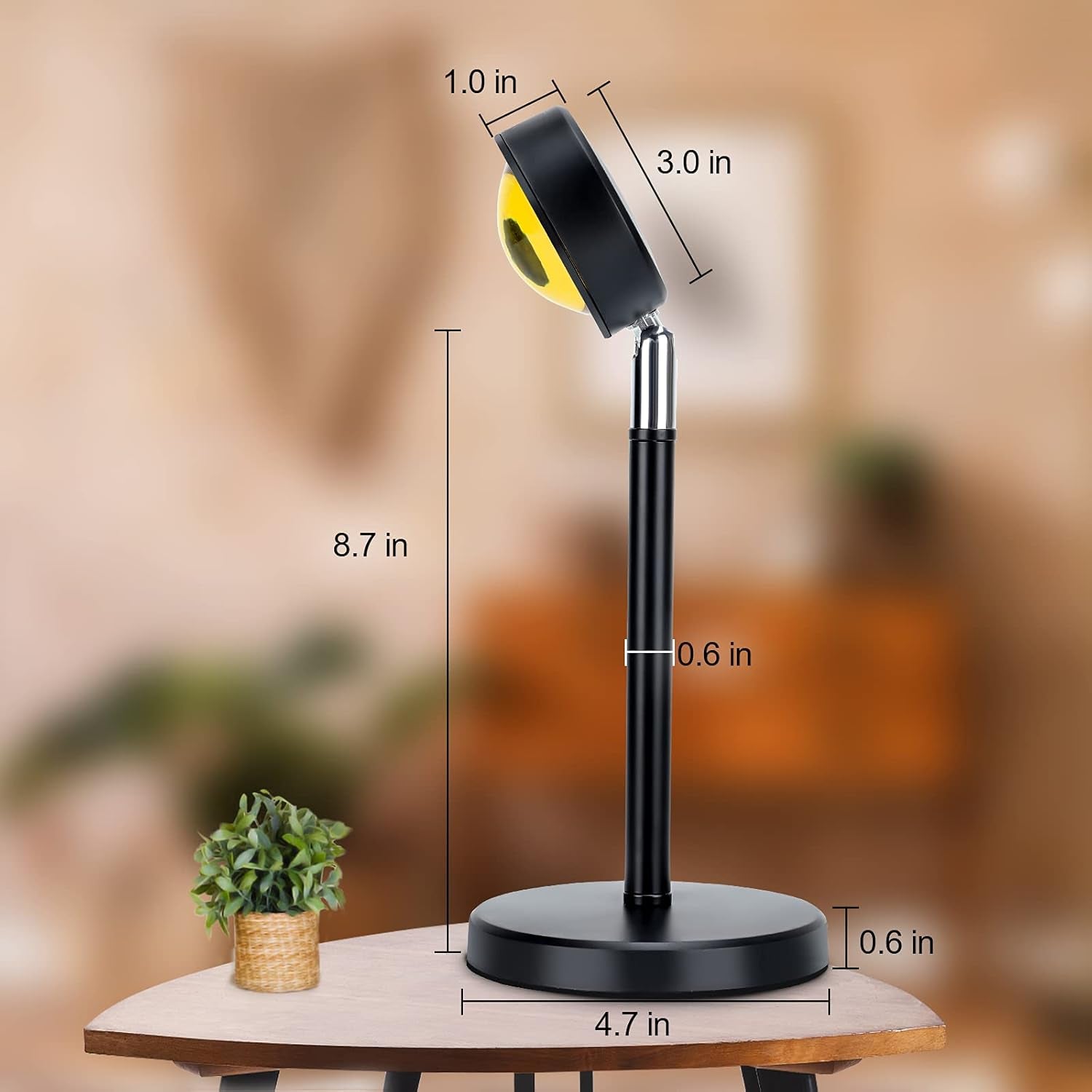 Sunset Lamp Night Light Projector Led Lamp, Romantic Visual Mood Lighting Lamp,For Selfie Party Vlog Background Bedroom Restaurant Decor Live Stream Photography(Rainbow)