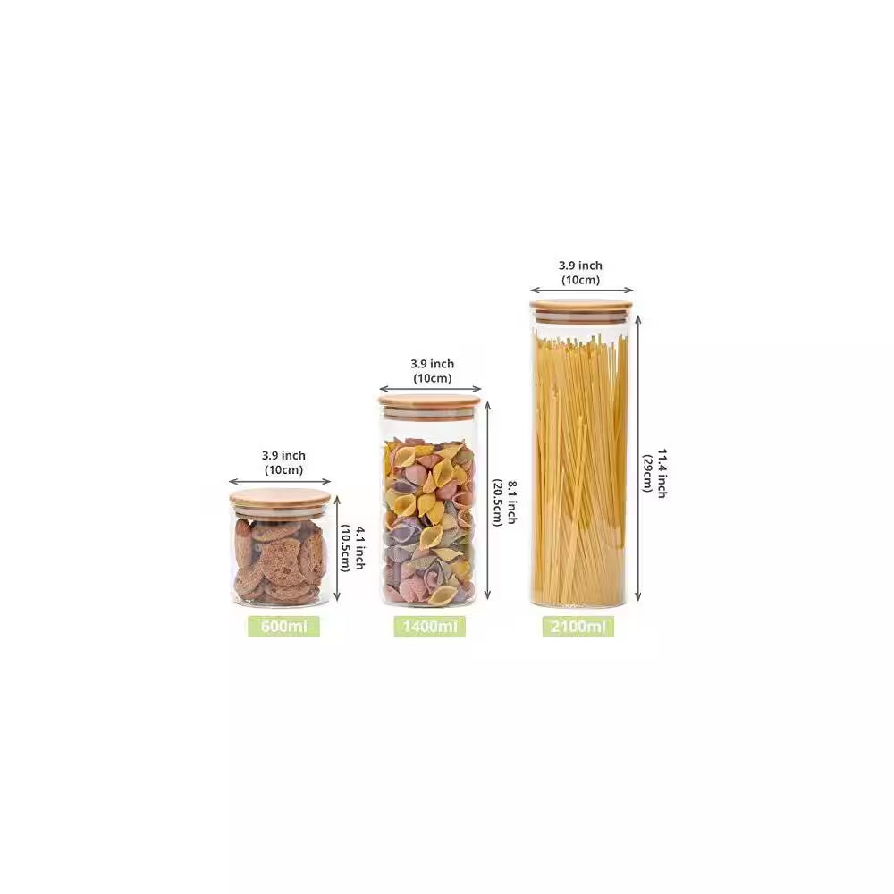 Glass Pantry Jars — Set of Five