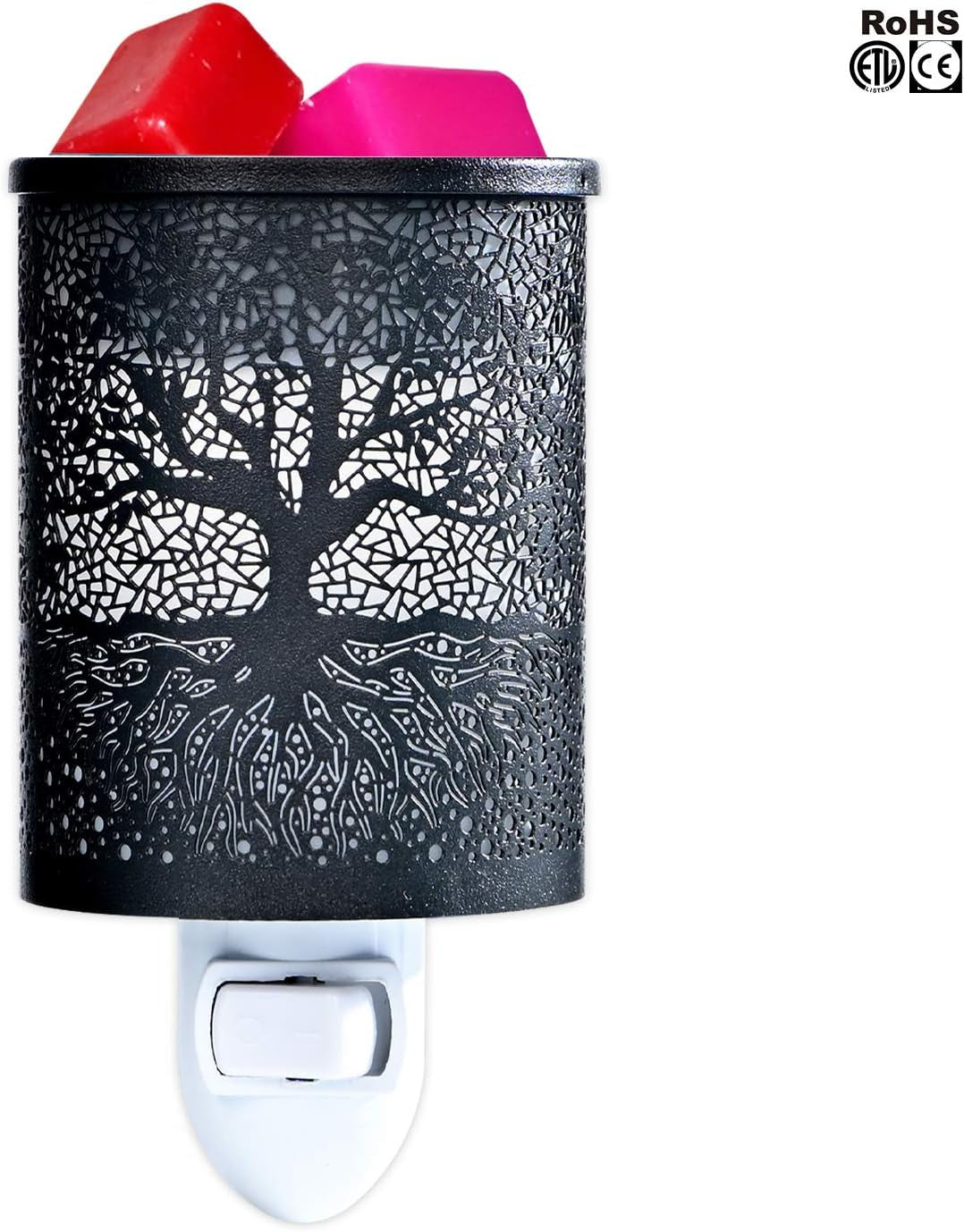 Metal Plug-In Wax Warmer with 1 Pics Silicone Liner, Electric Wax Burner Melter Fragrance Warmer Night Lamp,For Home Bedroom Kitchen Garage Gifts Décor Aromatherapy Spa (Banyan)