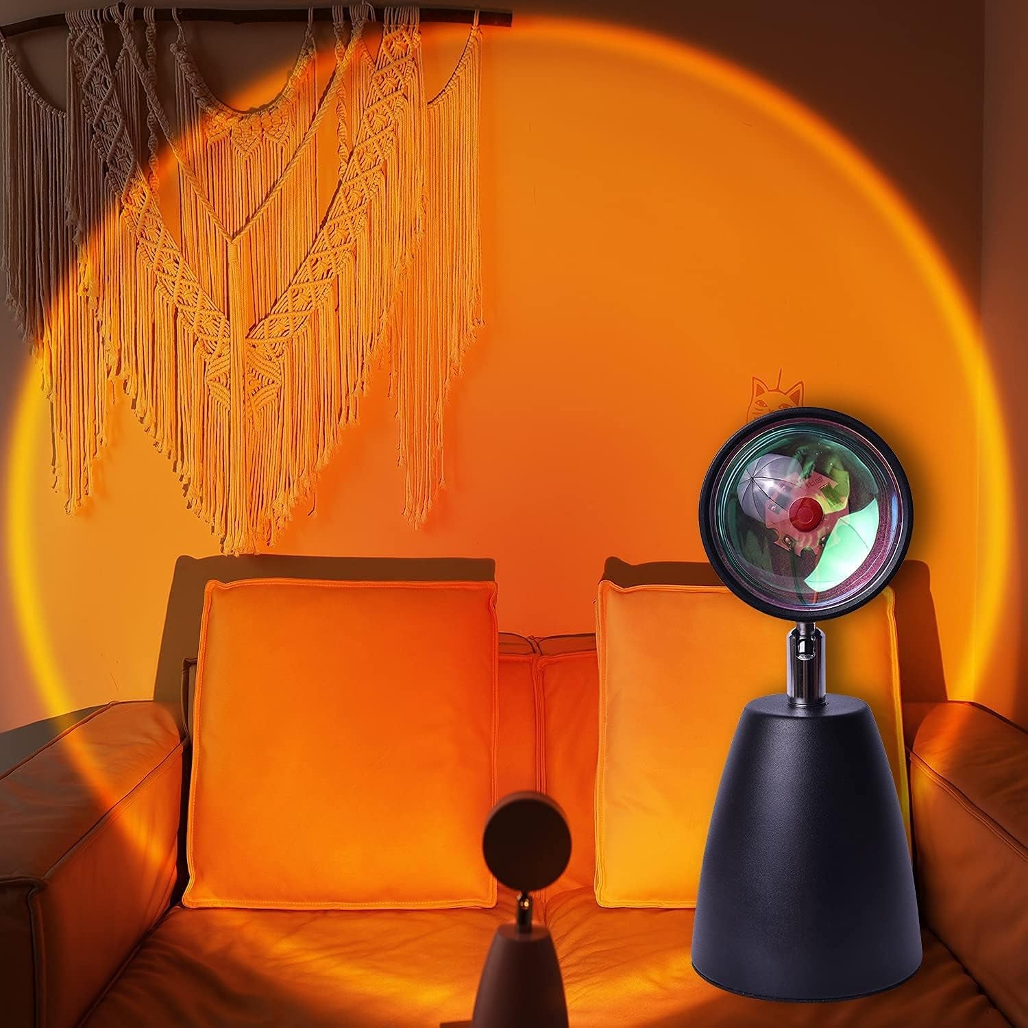 Sunset Lamp Rainbow Projector 10W Aura Rainbow Night Light Romantic Visual Aesthetic Room Decor for Photo Vlog Background Bedroom Living Room Home Indoor Party