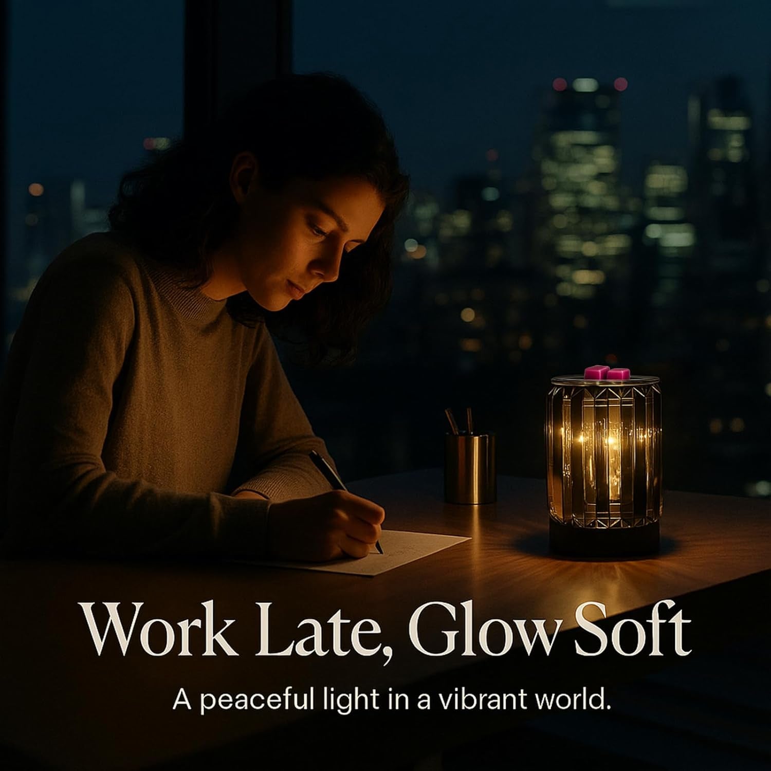 Wax Melting Heater Electric Burning Burner Electric Essential Oil Warmer Incense Wax Melt Warmer Night Light Aroma Decorative Lamp for Gifts & Decor(Ironwork Crystal)