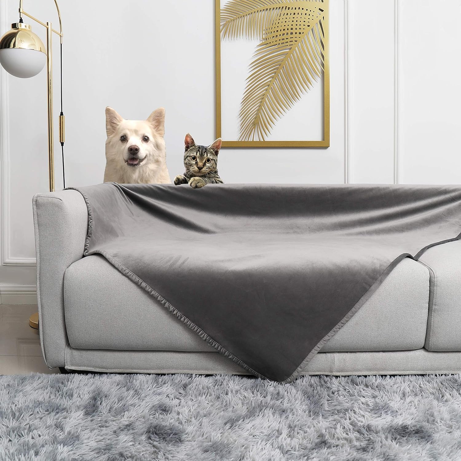 Waterproof Dog Blanket Bed Cover Dog Crystal Velvet Fuzzy Cozy Plush Pet Blanket Throw Blanket for Couch Sofa