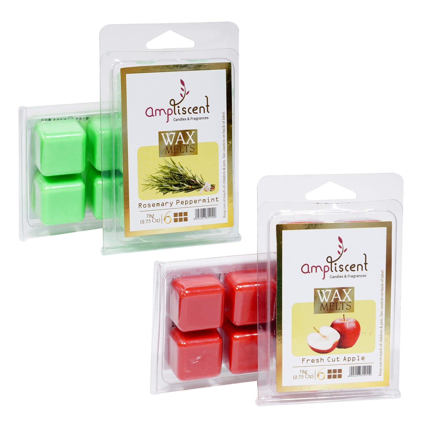 Wax Melts - Rosemary Peppermint and Fresh Cut Apple - Set of 2 (2.5 Oz)