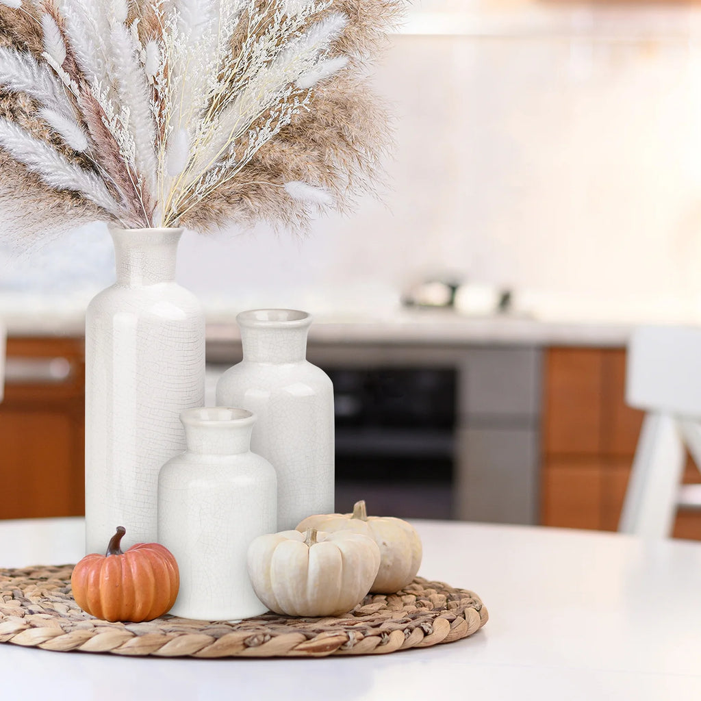 Crackled Bloom Glass Vase 