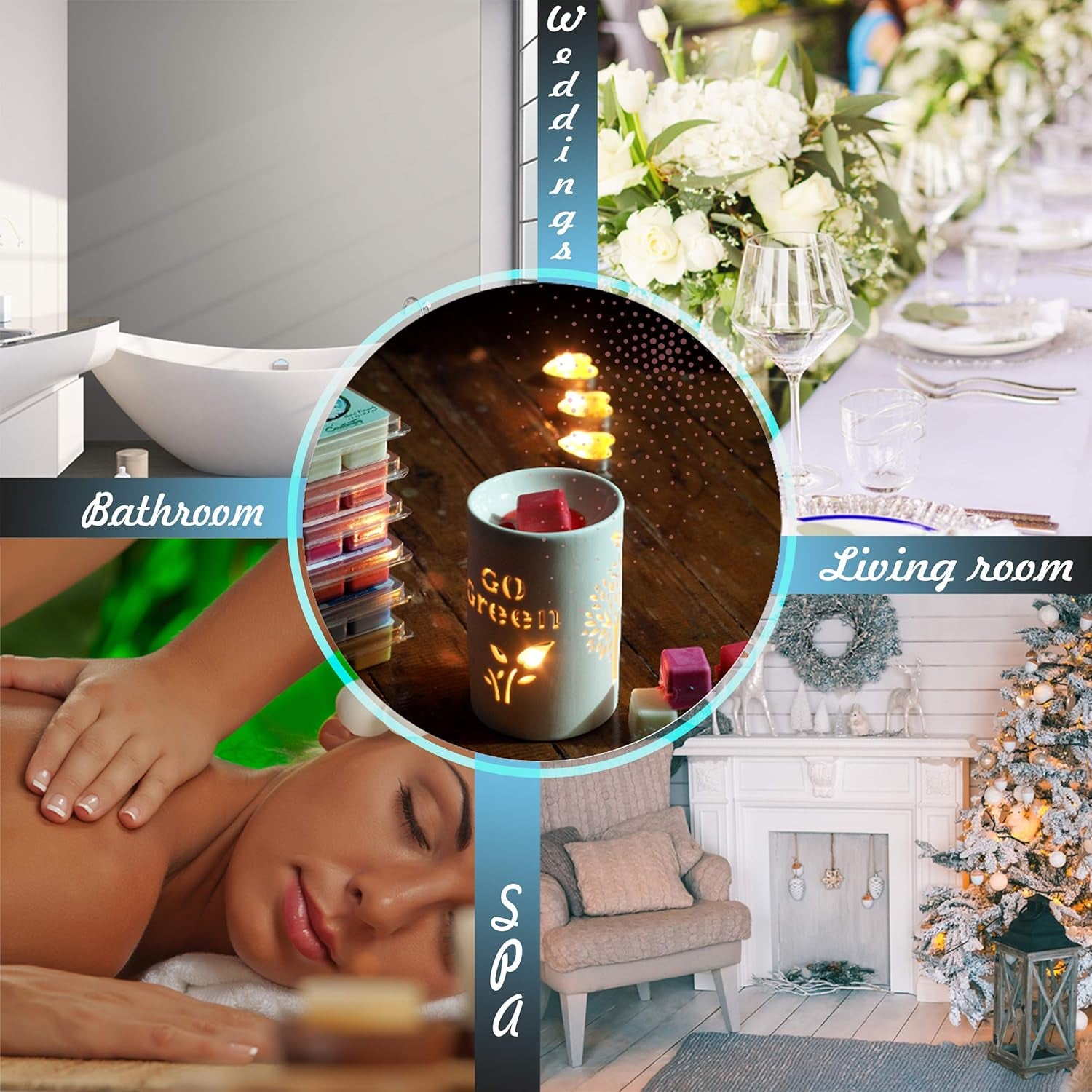 Scented Wax Melts Wax Cubes - Wax Warmer Cubes - Luxury Gift Box - Soy Wax Air Freshener - Freshness, Flower Arrangement. Fruit Cocktail, Perfume, Christmas Night (Perfume)