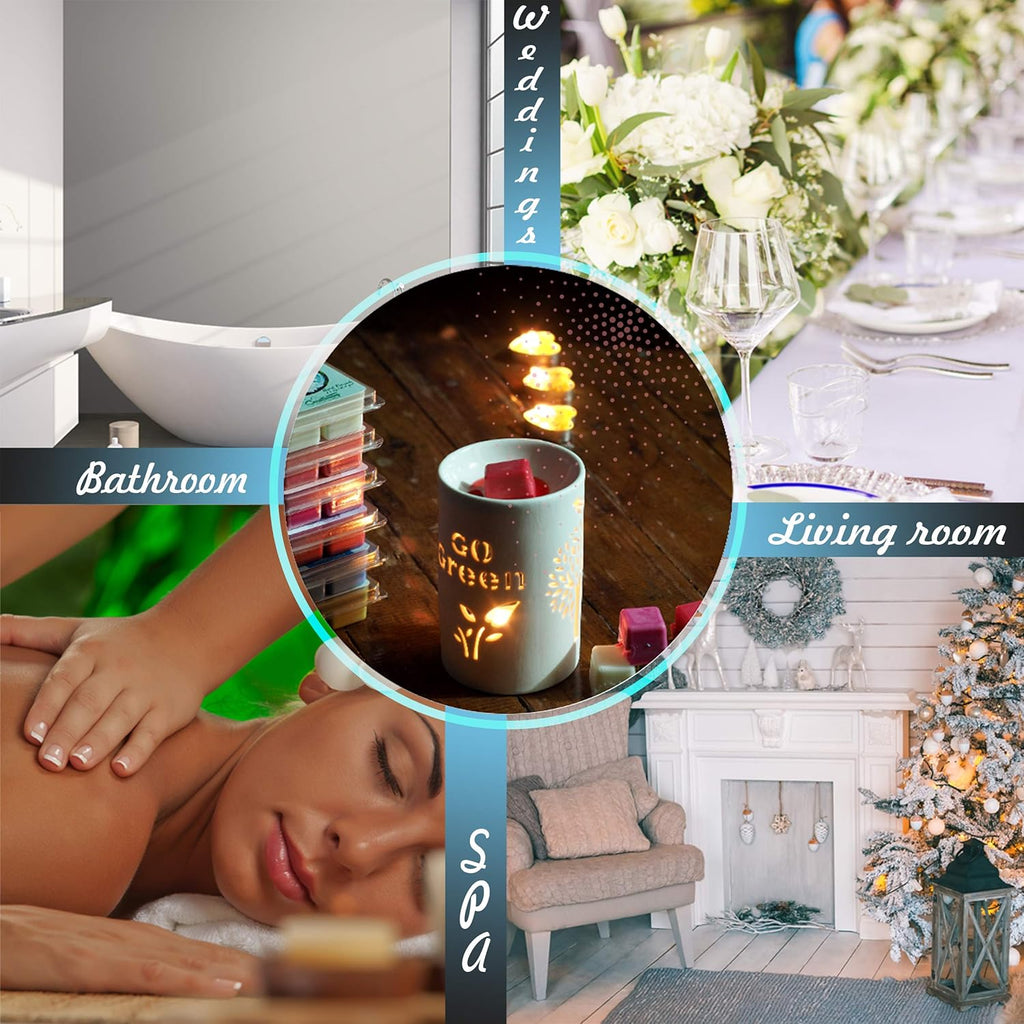 Scented Wax Melts Wax Cubes - Wax Warmer Cubes - Luxury Gift Box - Soy Wax Air Freshener - Freshness, Flower Arrangement. Fruit Cocktail, Perfume, Christmas Night (Freshness)