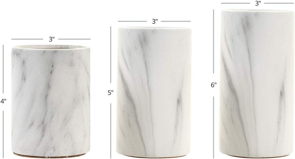 Marble Cylinder Vase Set