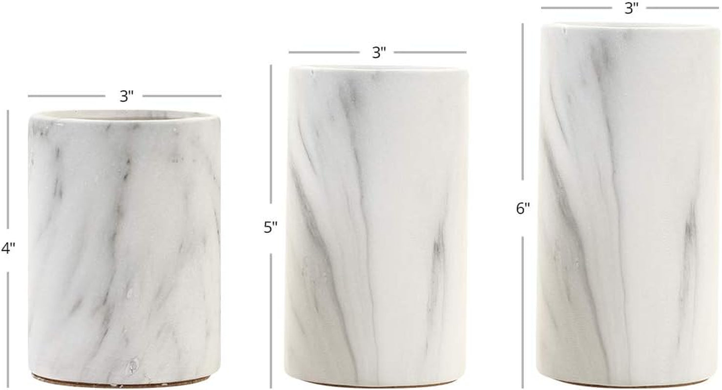 Marble Cylinder Vase Set
