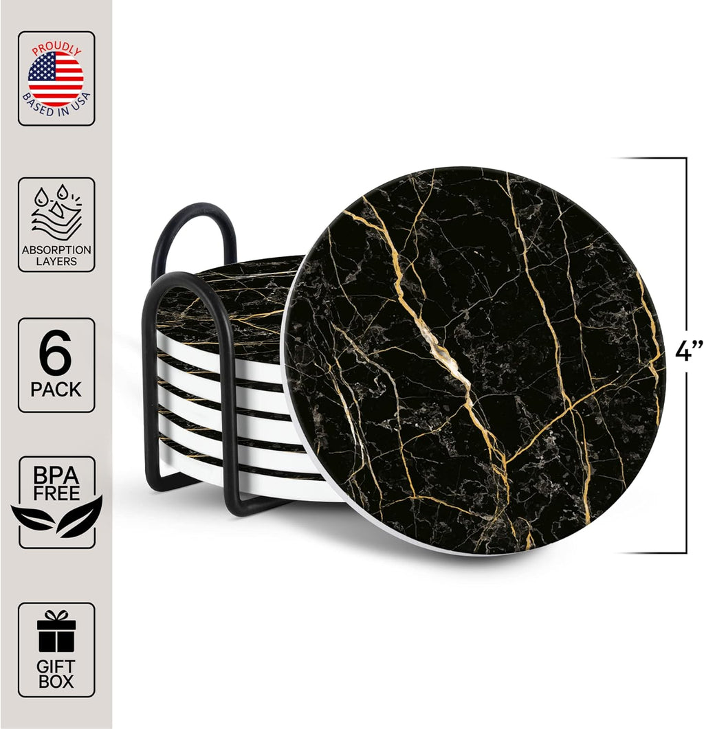 Stone Ritual Coasters - Black Gold