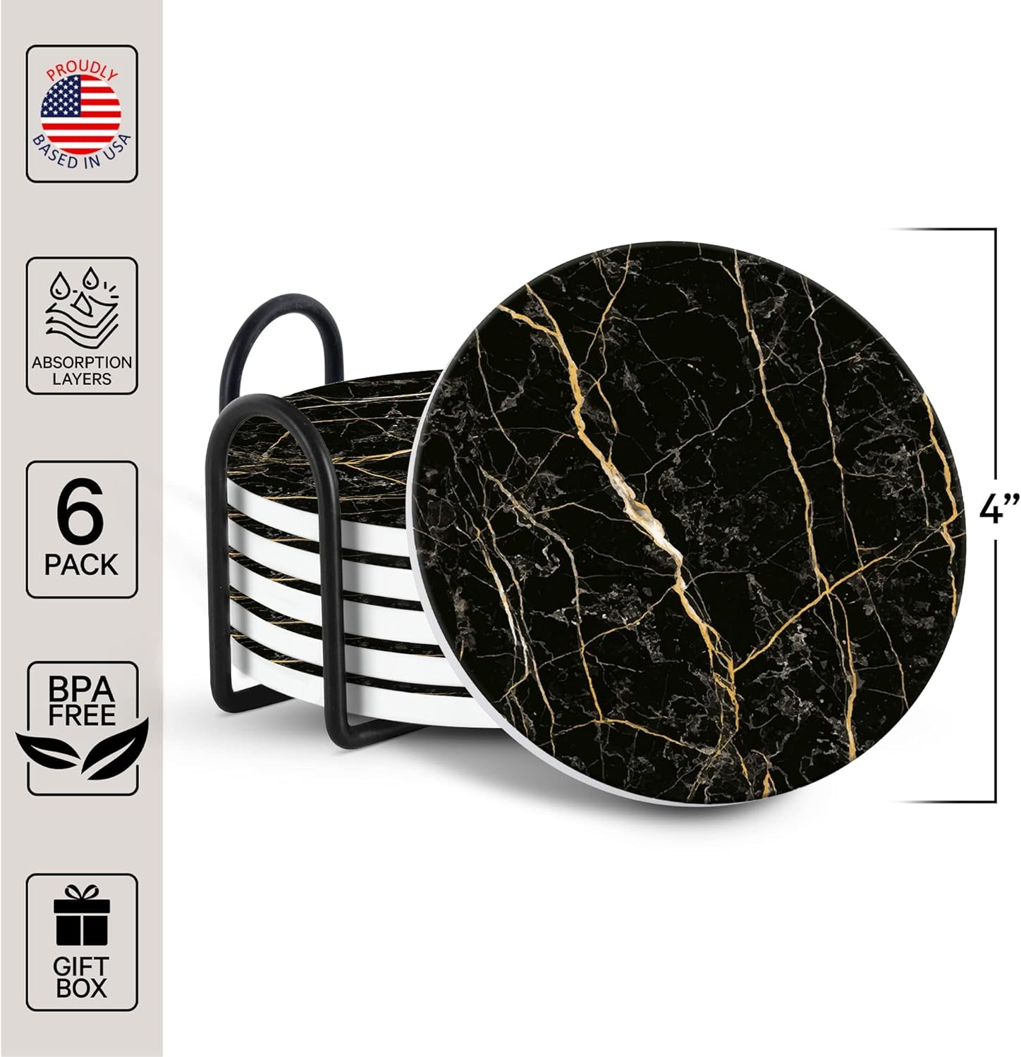 Stone Ritual Coasters - Black Gold