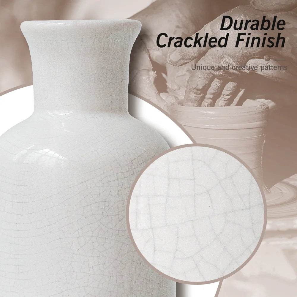Crackled Bloom Glass Vase 