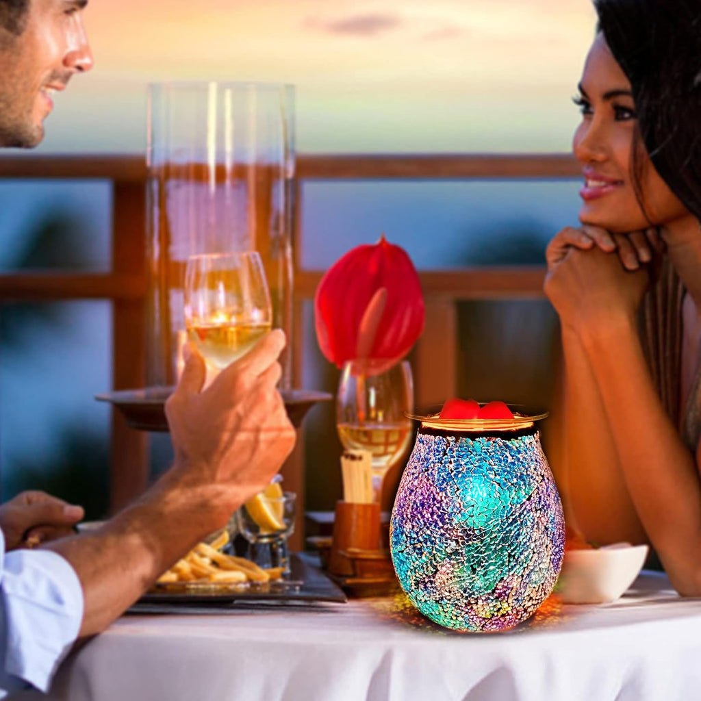 Wax Melt Warmer,Electric Wax Warmer for Scented Wax,Glass Wax Burner Birthday Gift for Her Mom,Fragrance Oil Burner Warmer for Home Office Wedding Birthday Gifts for Girl Sister Women Grandma