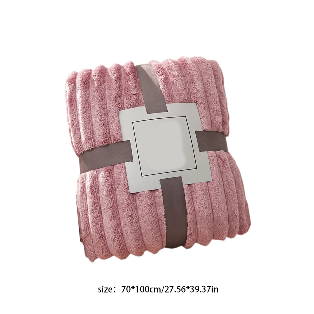Fleece Throw Blanket, Extra Soft Lightweight Blanket with Strip, Plush Fuzzy Cozy Blankets and Throws for Couch, Bed, Sofa Cozy, Warm and Breathable