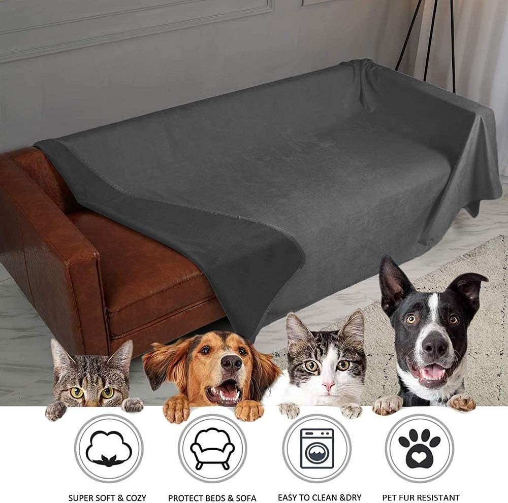 Waterproof Dog Blanket Bed Cover Dog Crystal Velvet Fuzzy Cozy Plush Pet Blanket Throw Blanket for Couch Sofa