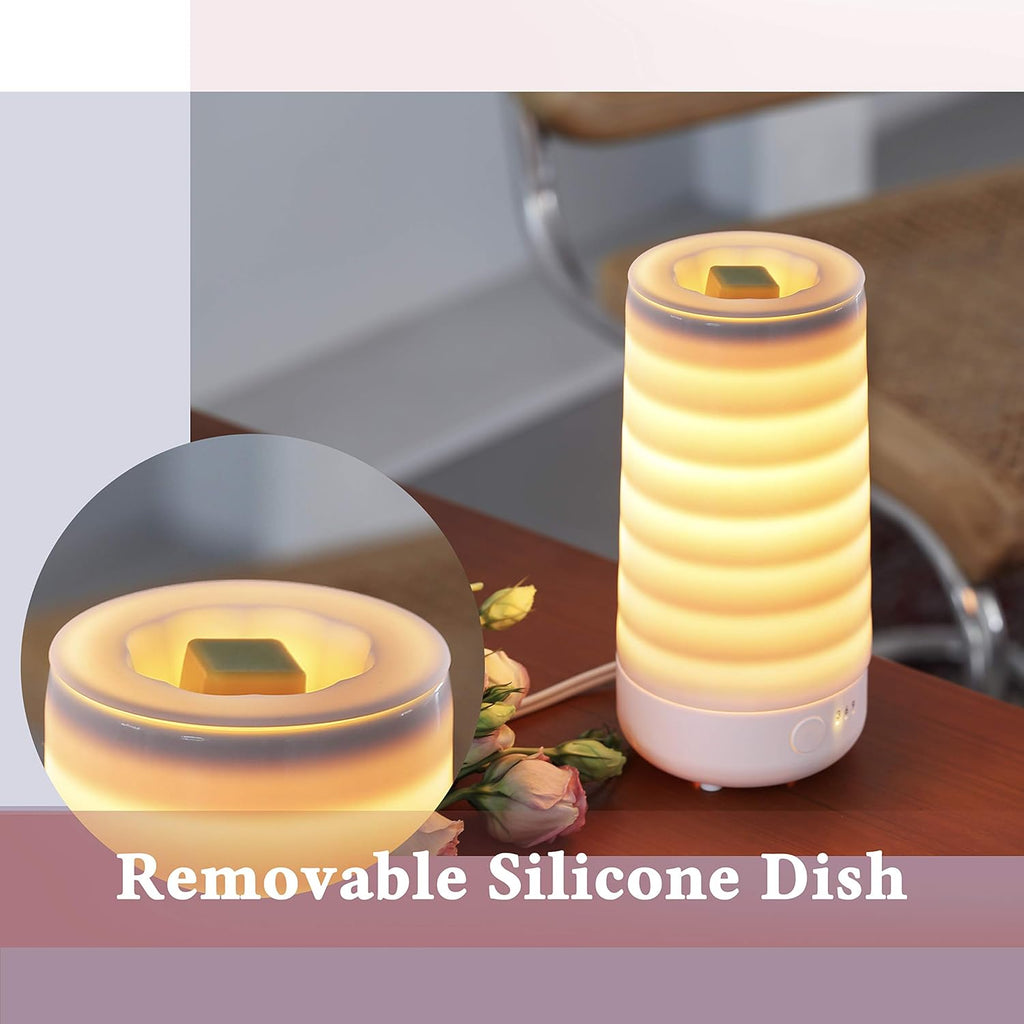 Ceramic Wax Melt Warmer, Electric Wax Melter and Scent Diffuser with Silicone Tray and Automatic Timer, 100% Safe, No Flame, Wick or Soot, Decorative Modern Design, the Tranquil Stripe