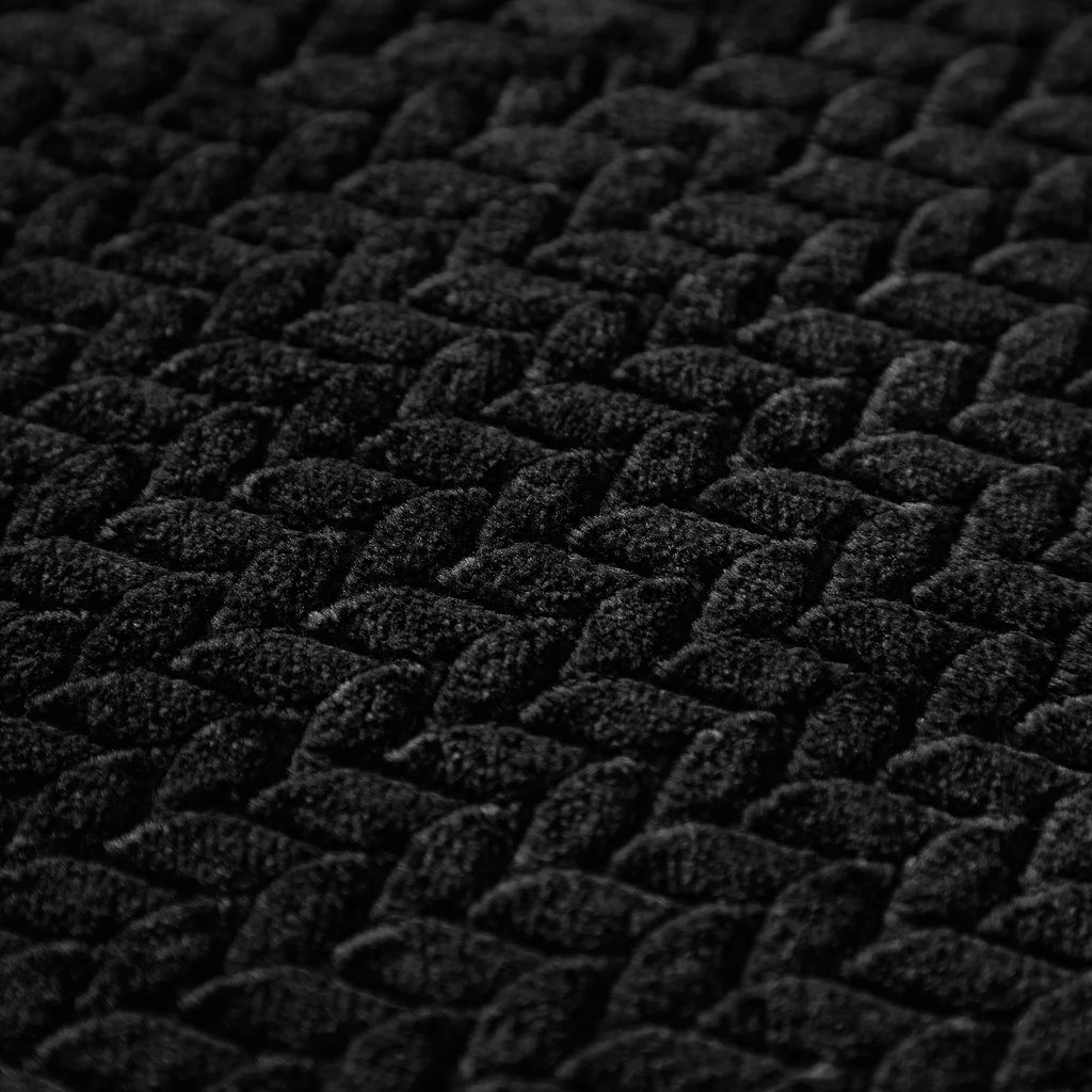 Cozy Textured Plush Throw Blanket, Black, 50"X60" All Ages