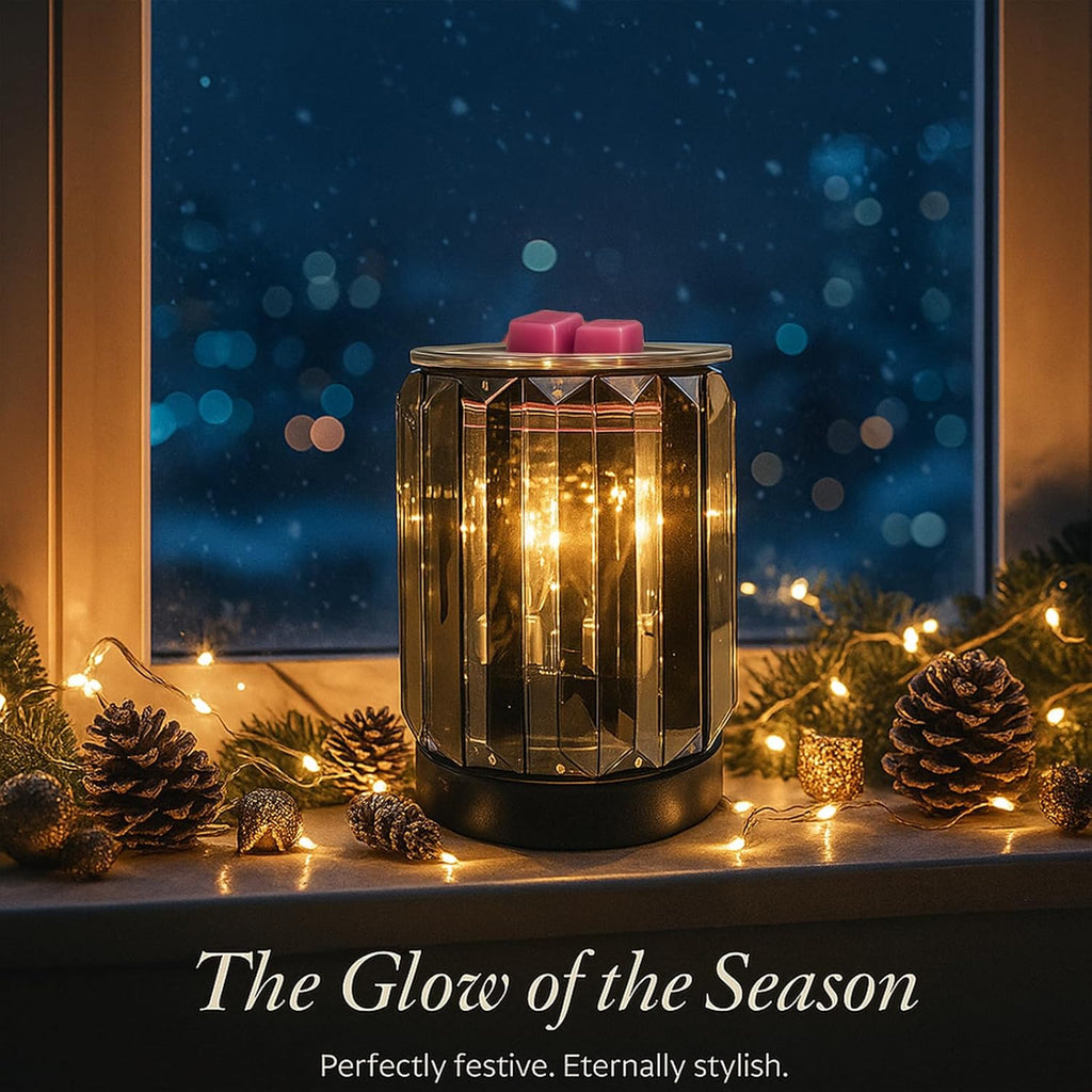 Wax Melting Heater Electric Burning Burner Electric Essential Oil Warmer Incense Wax Melt Warmer Night Light Aroma Decorative Lamp for Gifts & Decor(Ironwork Crystal)