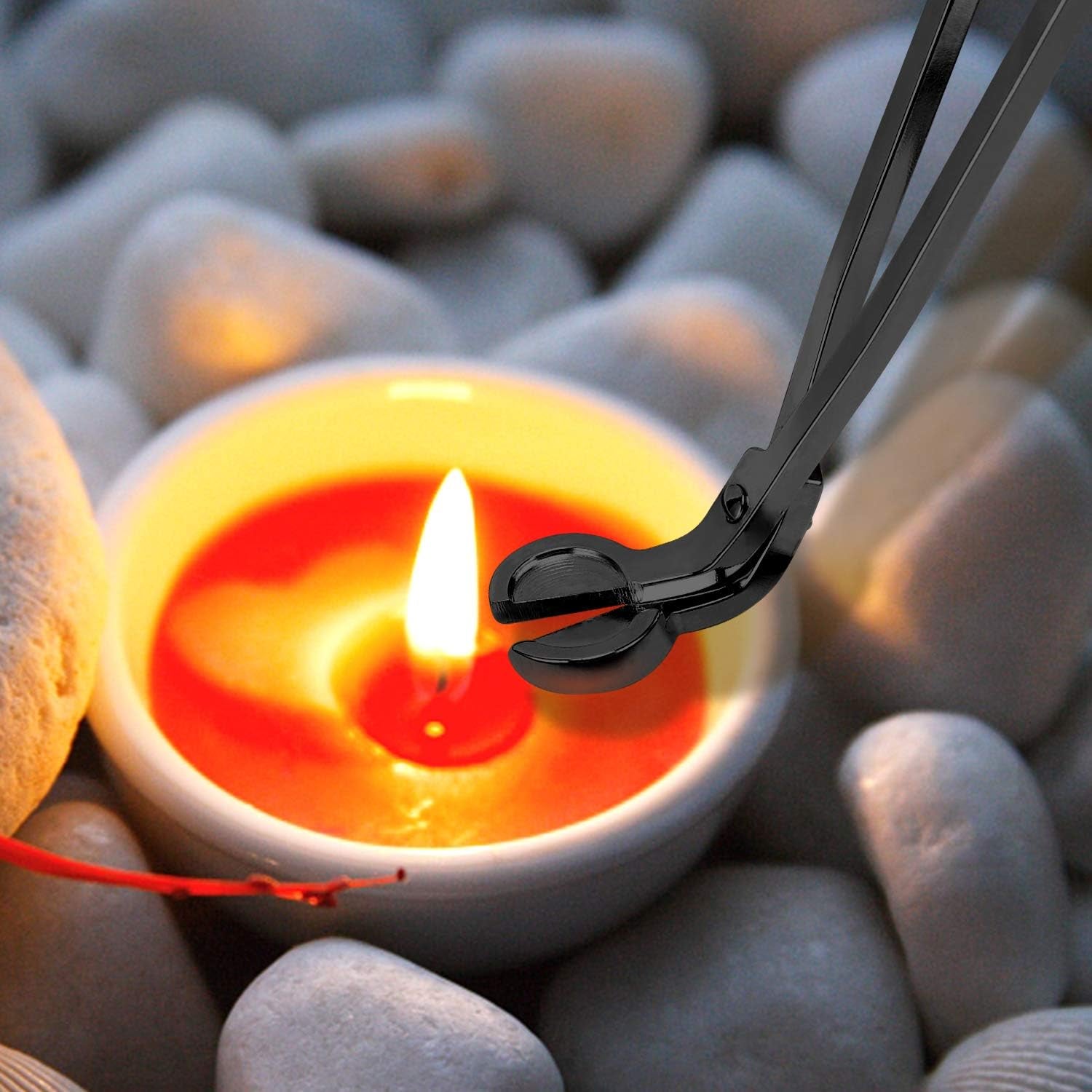 3 in 1 Candle Accessory Set - Wick Trimmer, Snuffer, Dipper with Gift Package for Candle Lovers (Black)