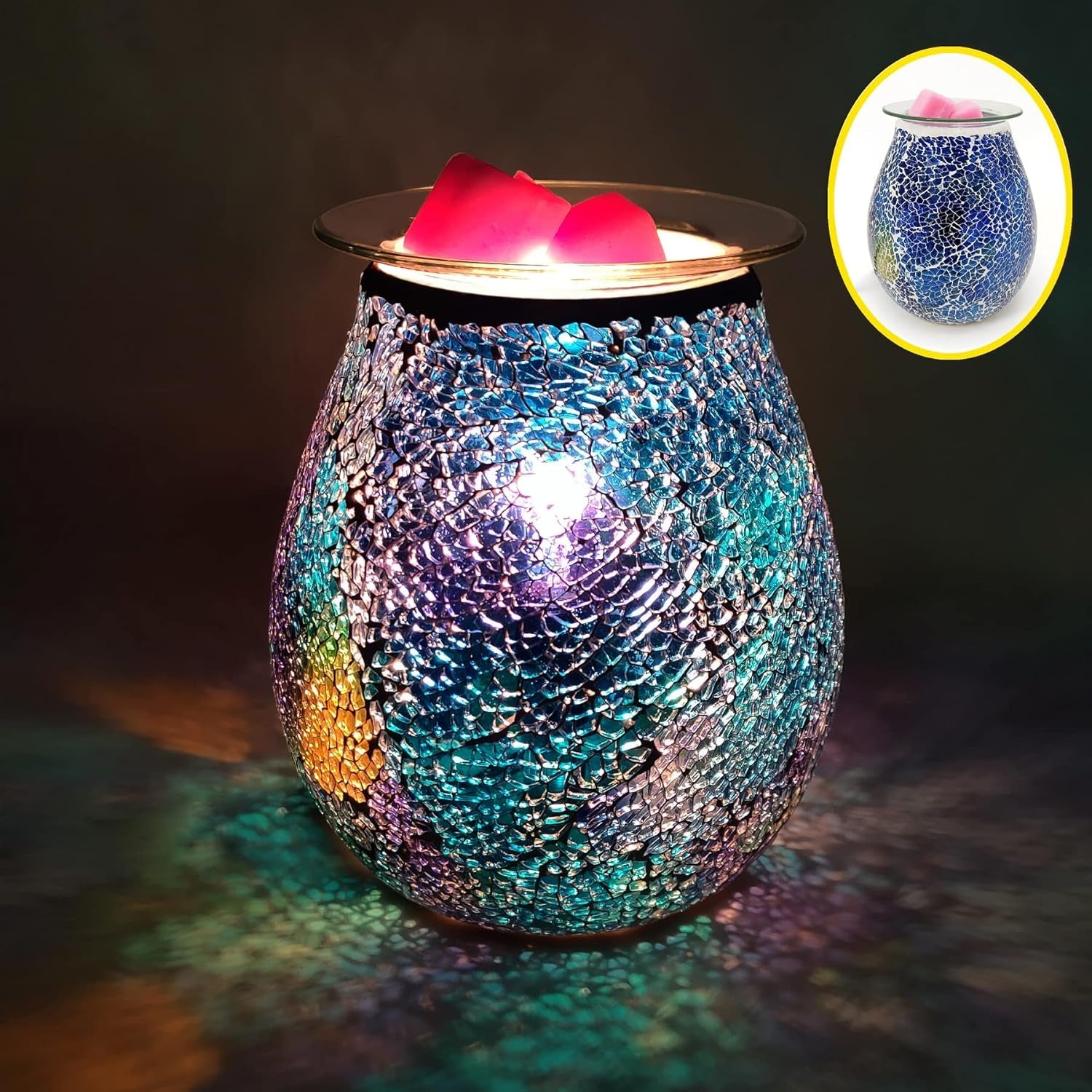 Wax Melt Warmer,Electric Wax Warmer for Scented Wax,Glass Wax Burner Birthday Gift for Her Mom,Fragrance Oil Burner Warmer for Home Office Wedding Birthday Gifts for Girl Sister Women Grandma