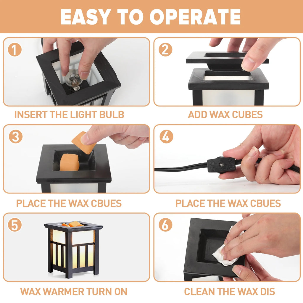 Wax Warmer for Scented Wood Electric Wax Melt Warmer Wax Burner Night Light