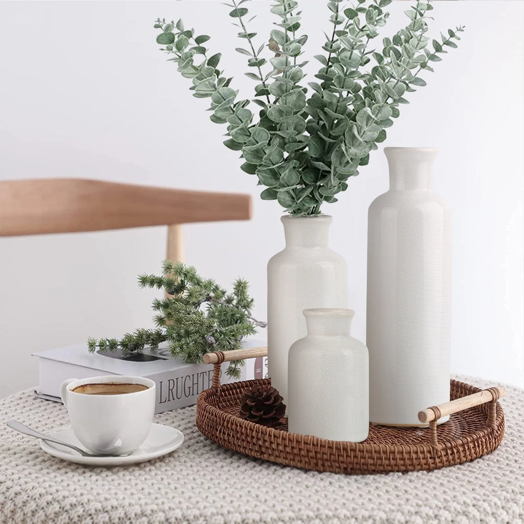 Crackled Bloom Glass Vase 