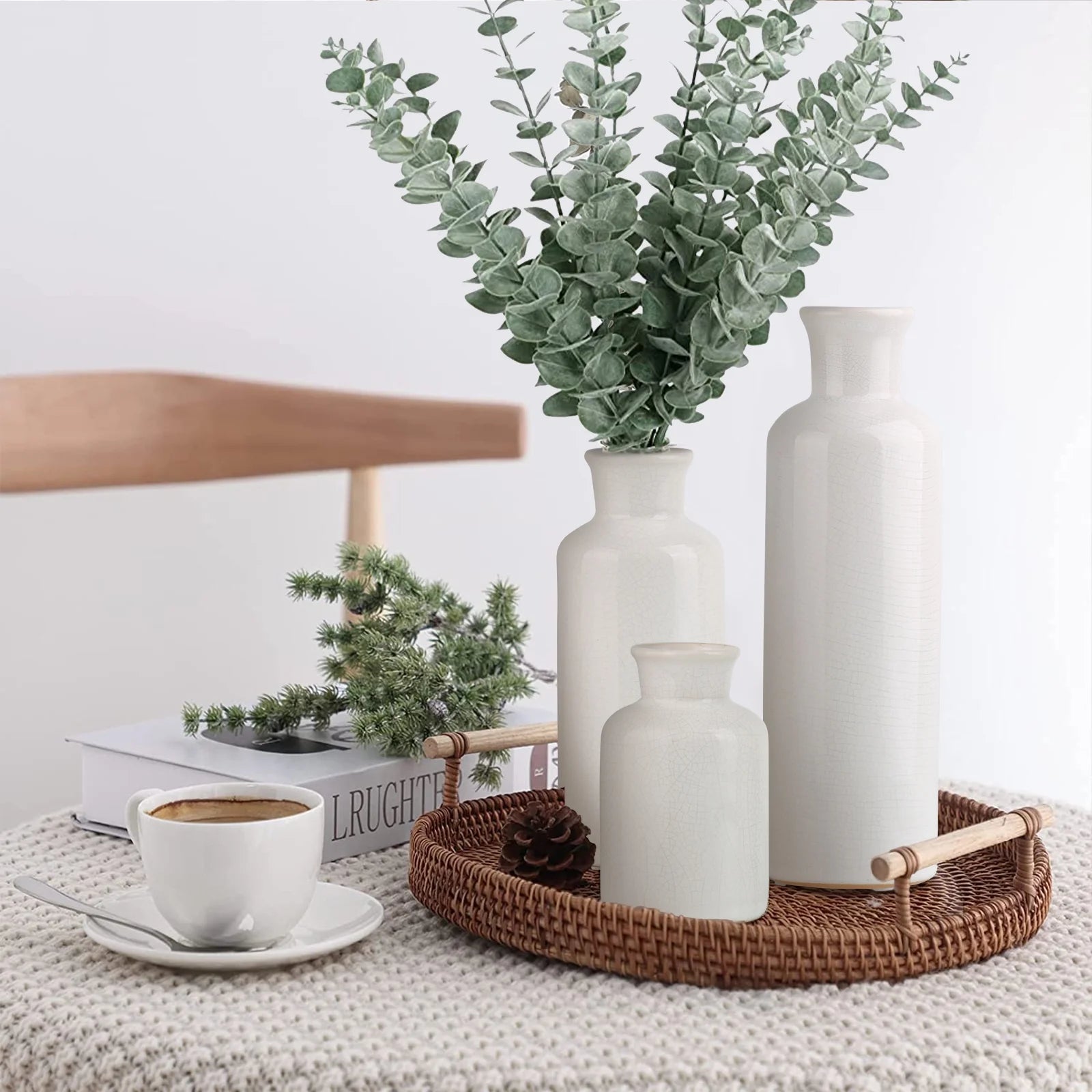 Crackled Bloom Glass Vase 