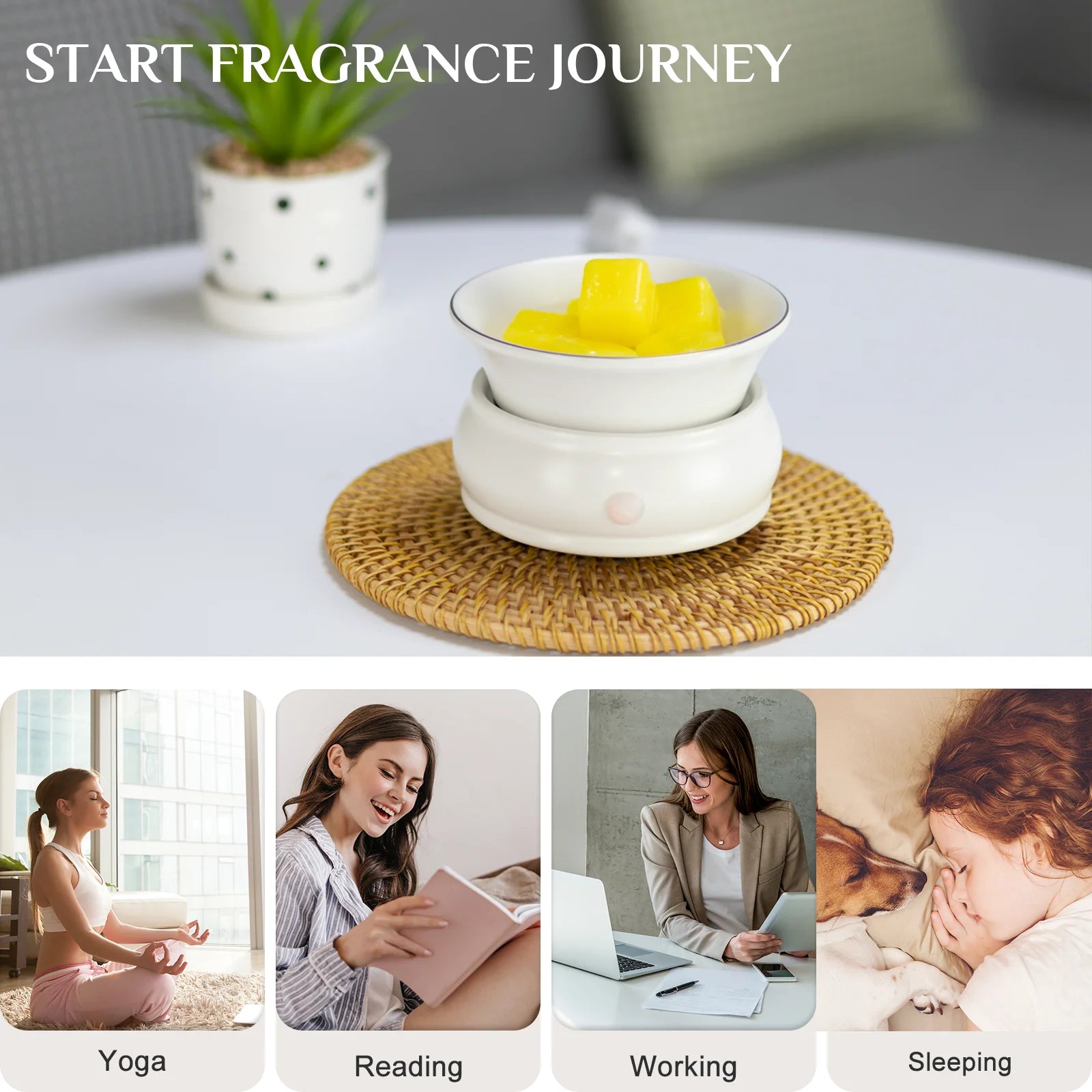 Wax Melt Warmer Burner Electric Scented Candle Wax Warmer, 3-In-1 Scented Wax Fragrance Melter for Home Office Bedroom Living Room Décor, White