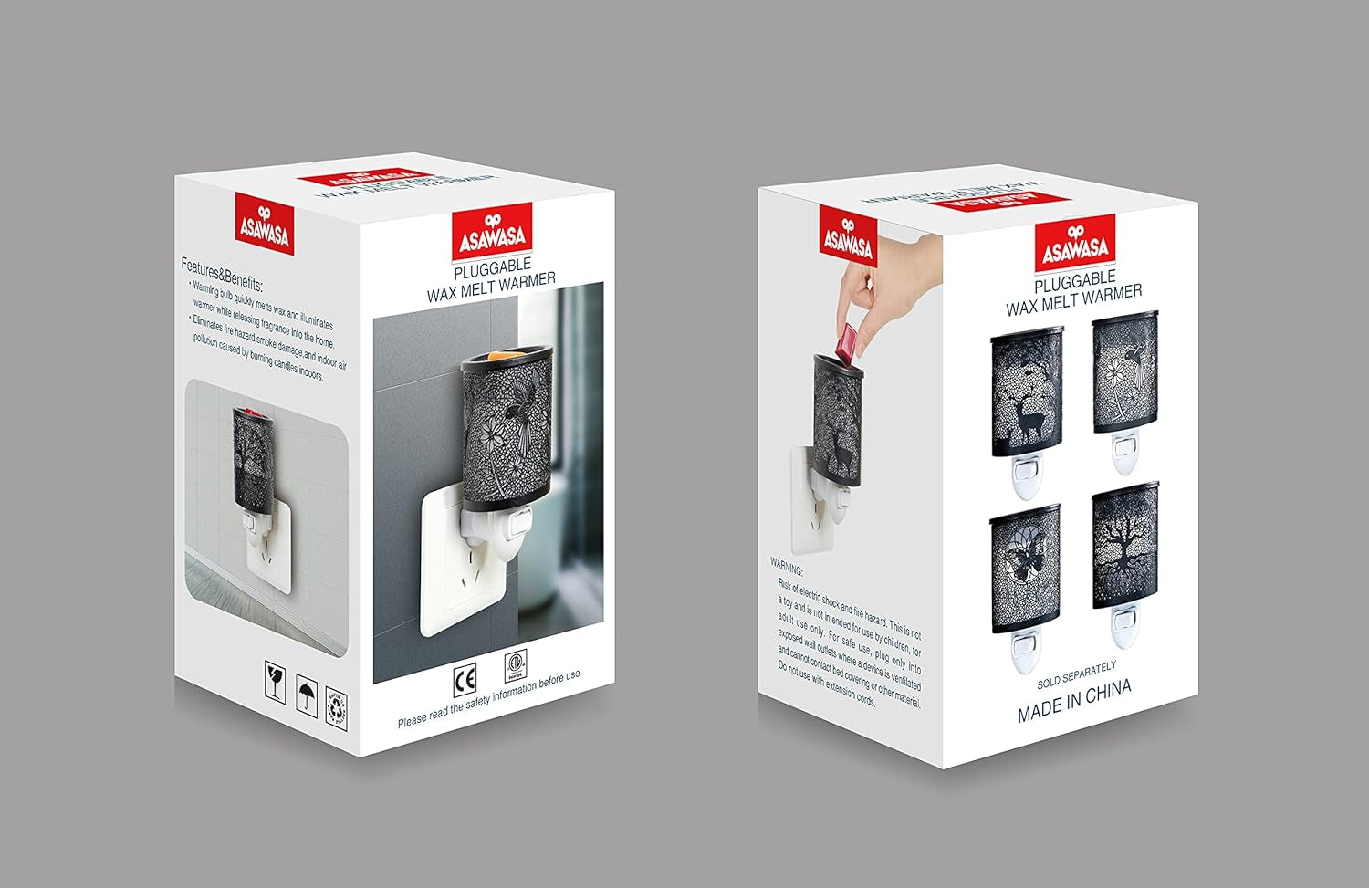 Metal Plug-In Wax Warmer with 1 Pics Silicone Liner, Electric Wax Burner Melter Fragrance Warmer Night Lamp,For Home Bedroom Kitchen Garage Gifts Décor Aromatherapy Spa (Banyan)