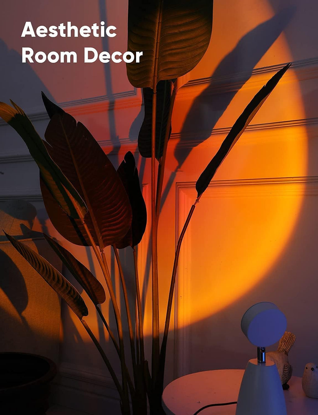 Sunset Lamp Rainbow Projector 10W Aura Rainbow Night Light Romantic Visual Aesthetic Room Decor for Photo Vlog Background Bedroom Living Room Home Indoor Party