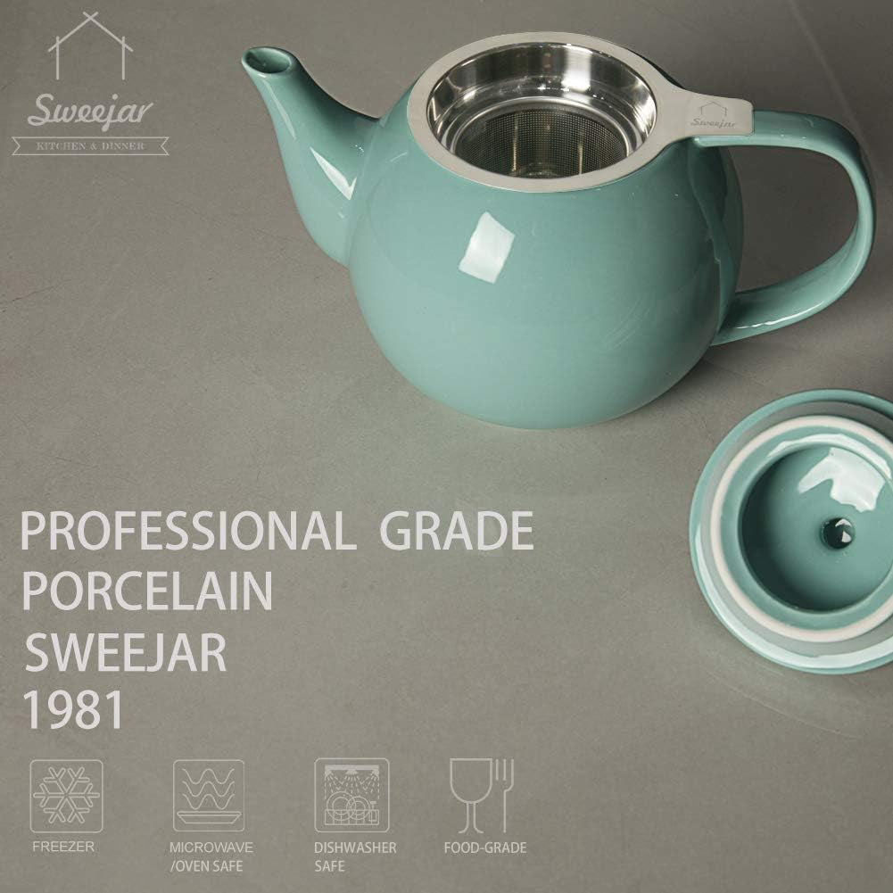 Porcelain Infuser Teapot (Turquoise)