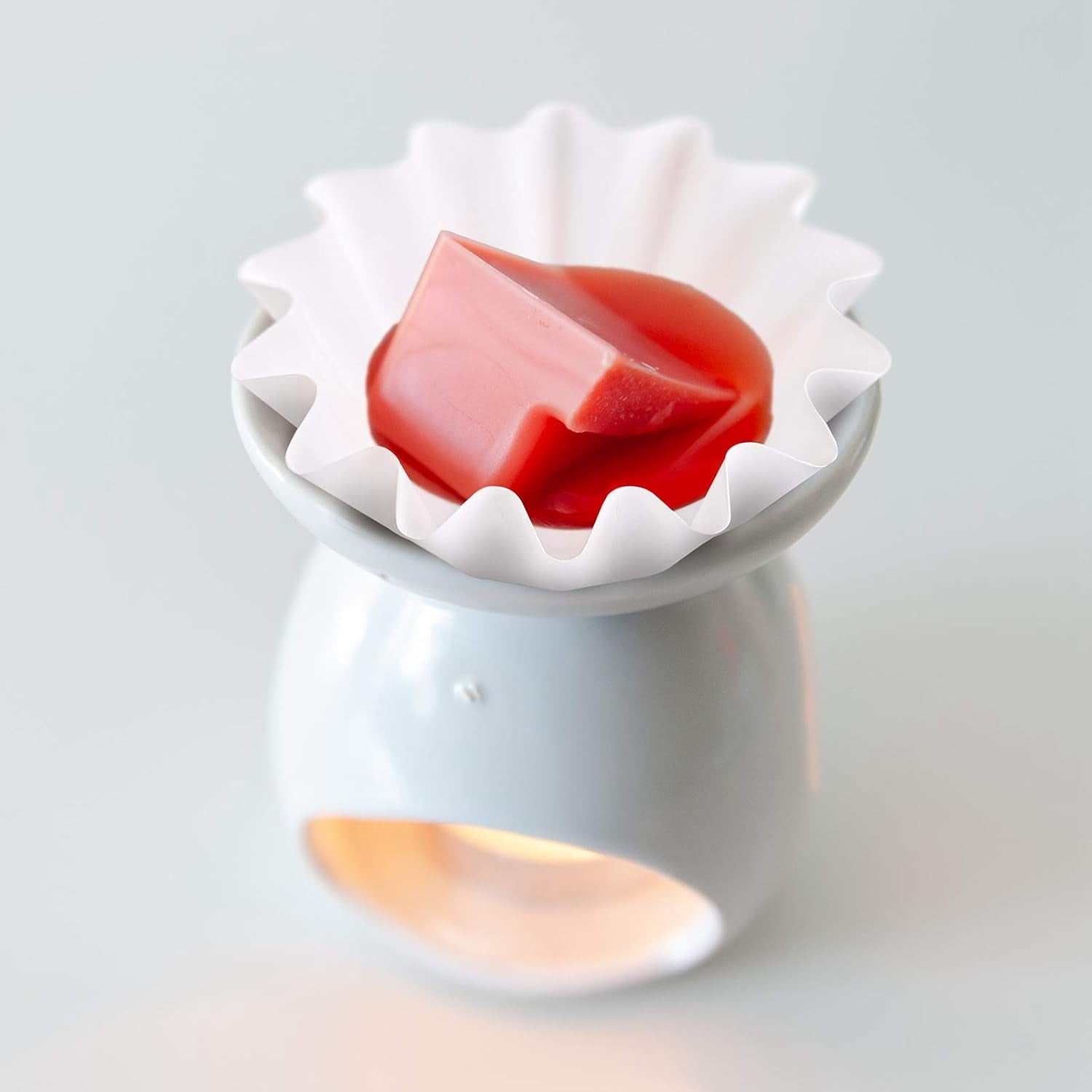 120 Pieces Wax Melt Warmer Liners Leakproof Wax Tray Reusable Wax Liner Candle Popper Liner for Scented Wax, Candle Warmer, Plug in Warmers, White