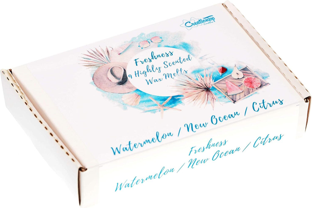Scented Wax Melts Wax Cubes - Wax Warmer Cubes - Luxury Gift Box - Soy Wax Air Freshener - Freshness, Flower Arrangement. Fruit Cocktail, Perfume, Christmas Night (Freshness)