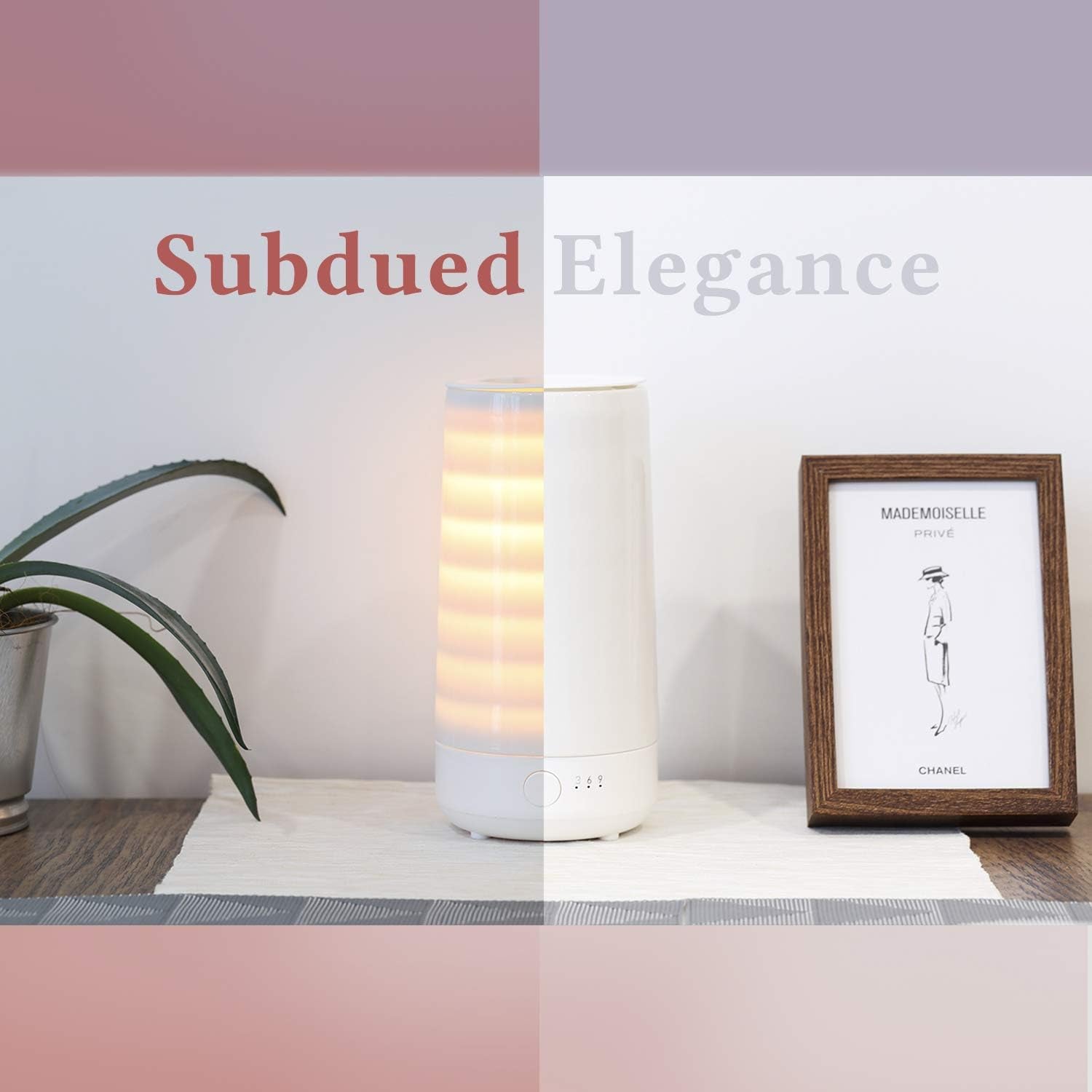 Ceramic Wax Melt Warmer, Electric Wax Melter and Scent Diffuser with Silicone Tray and Automatic Timer, 100% Safe, No Flame, Wick or Soot, Decorative Modern Design, the Tranquil Stripe