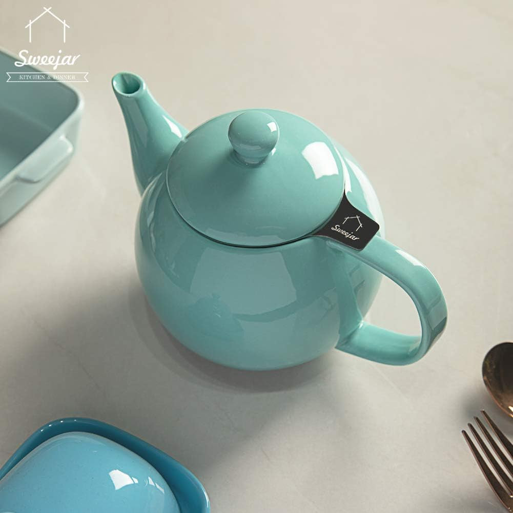 Porcelain Infuser Teapot (Turquoise)