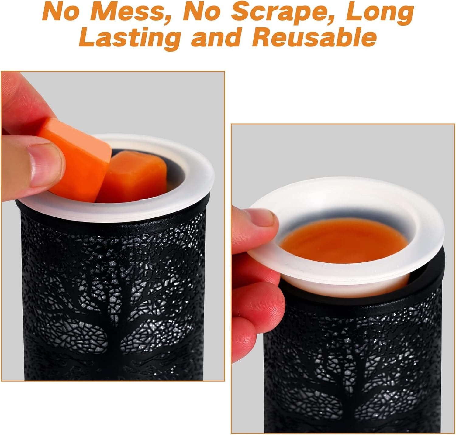 Metal Plug-In Wax Warmer with 1 Pics Silicone Liner, Electric Wax Burner Melter Fragrance Warmer Night Lamp,For Home Bedroom Kitchen Garage Gifts Décor Aromatherapy Spa (Banyan)