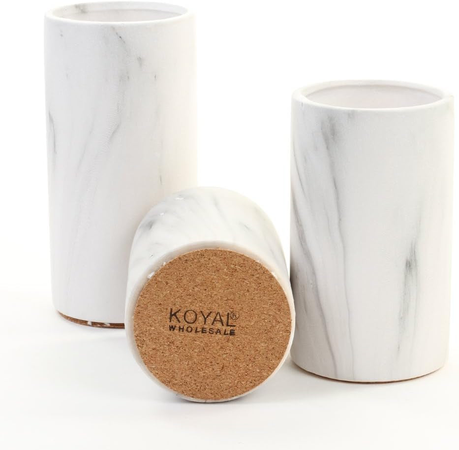 Marble Cylinder Vase Set